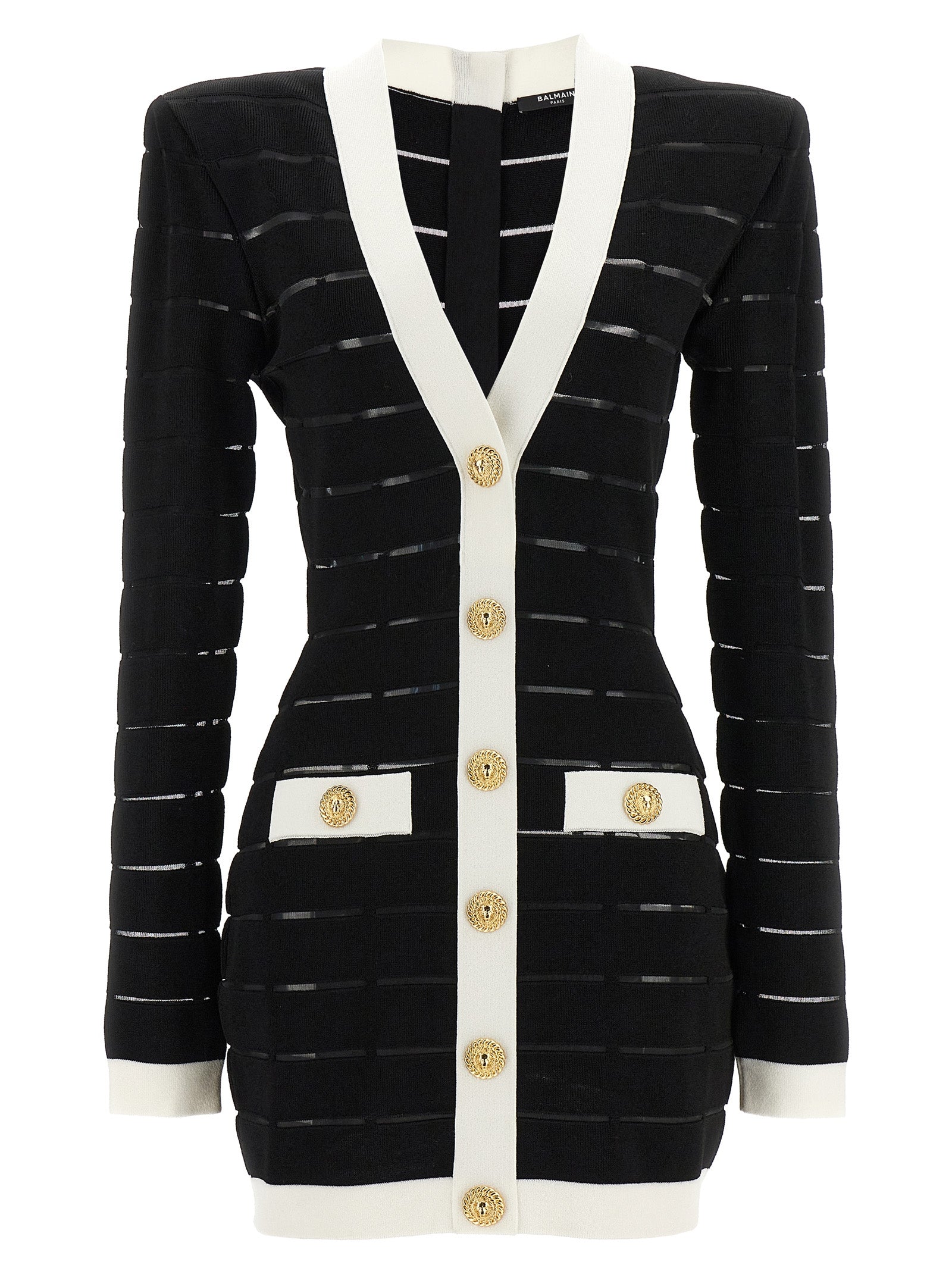 Two-tone knit dress White/black Viscose Polyester Polyamide
