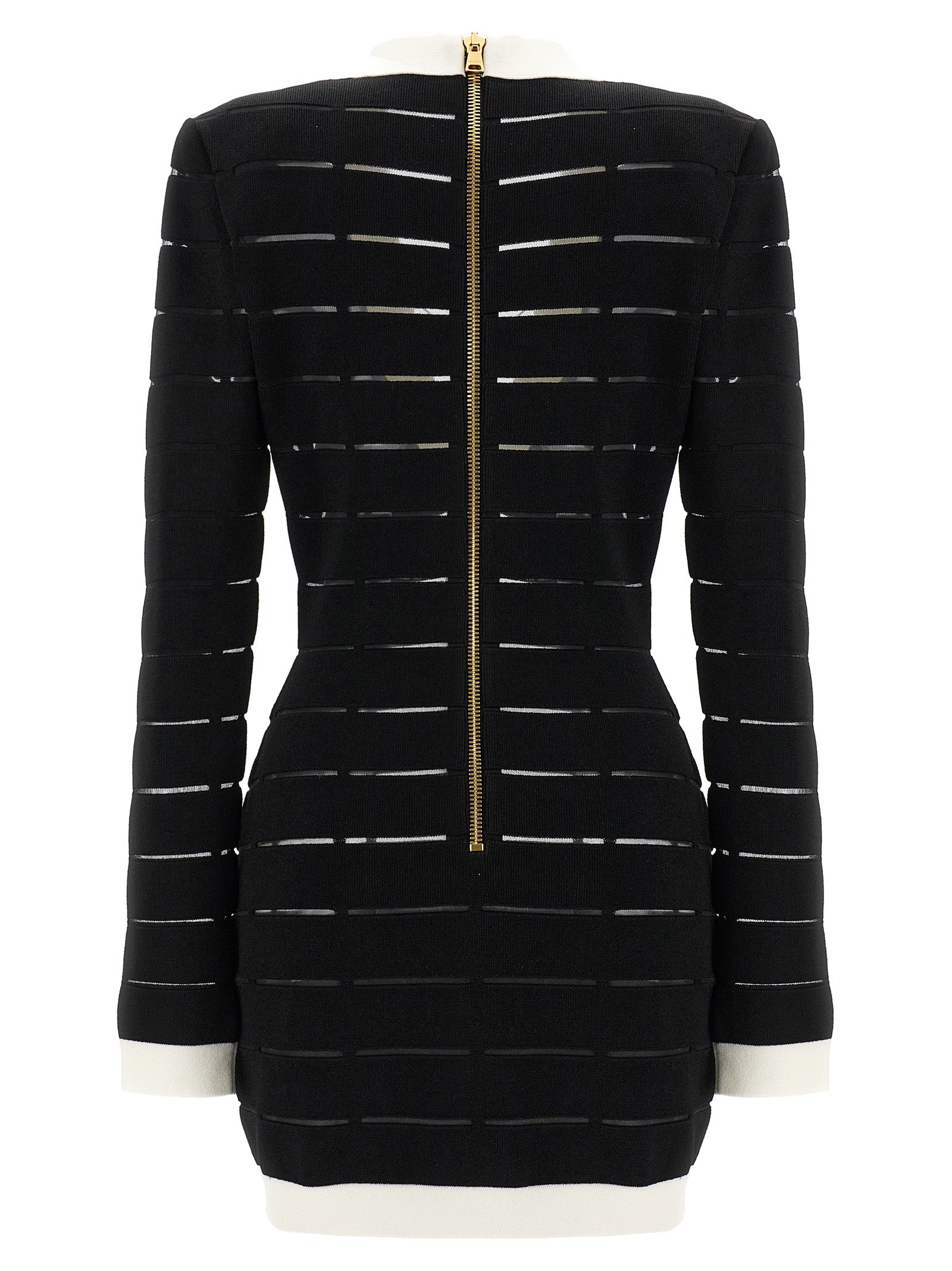 Two-tone knit dress White/black Viscose Polyester Polyamide