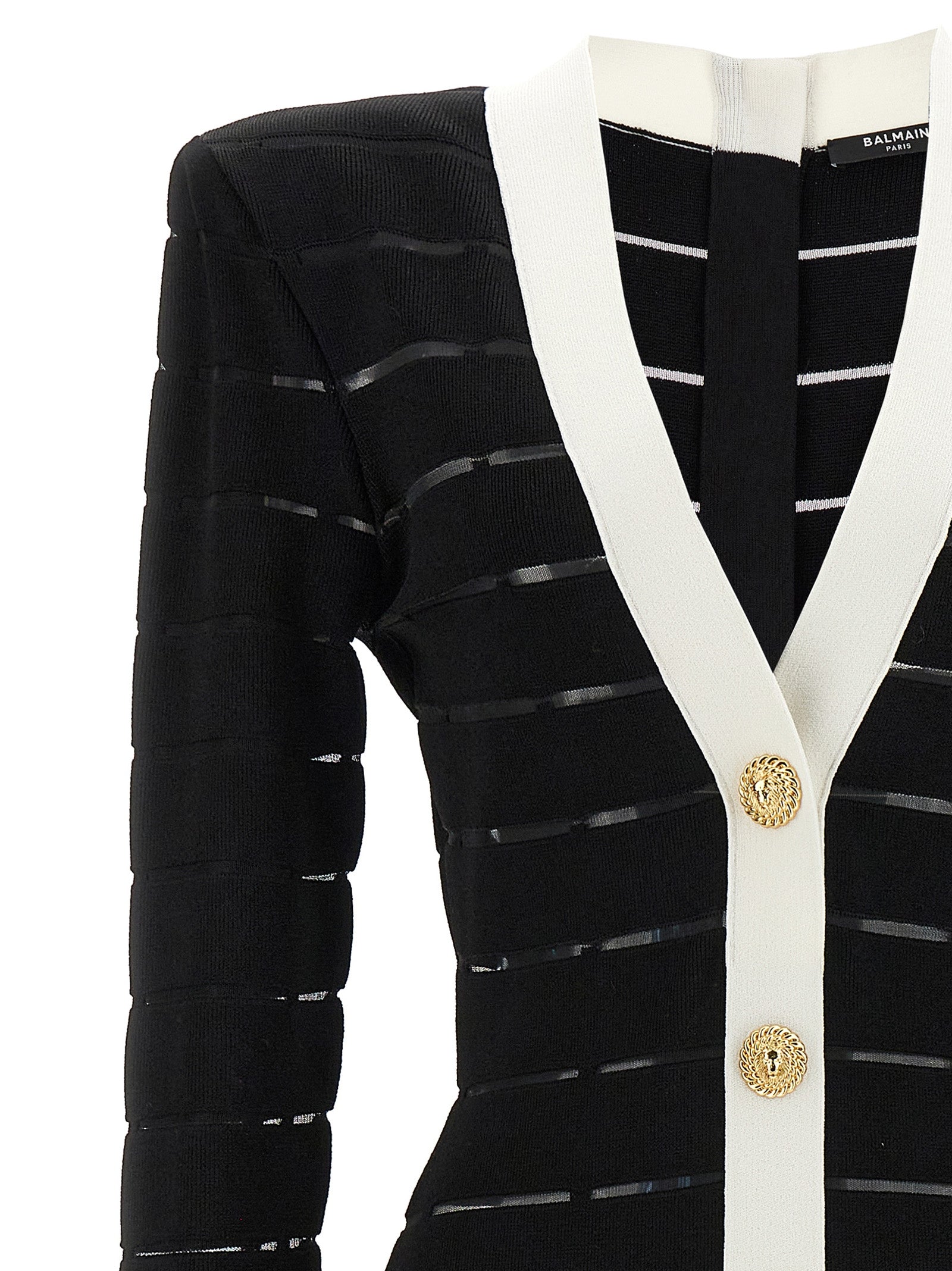 Two-tone knit dress White/black Viscose Polyester Polyamide