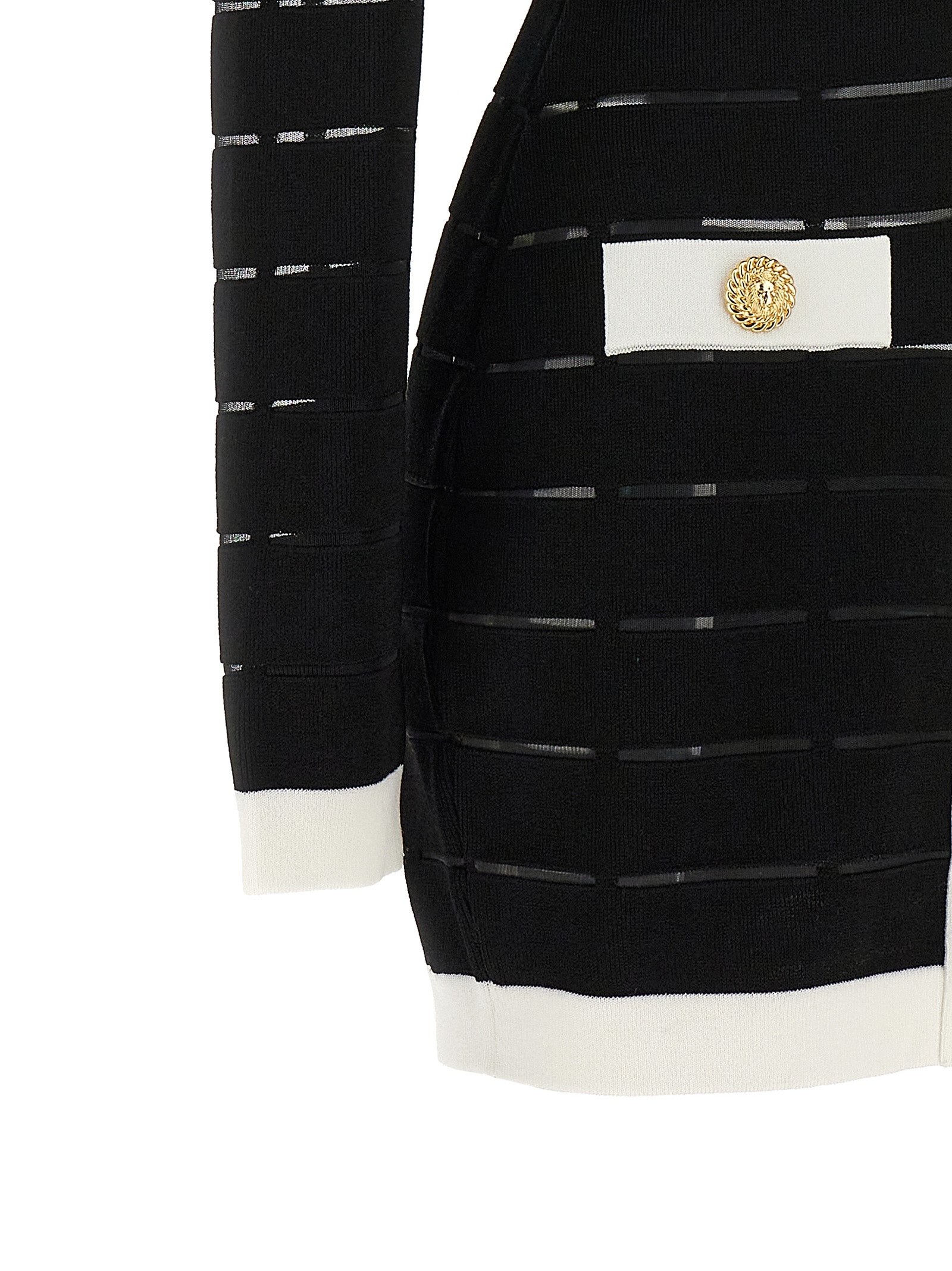 Two-tone knit dress White/black Viscose Polyester Polyamide