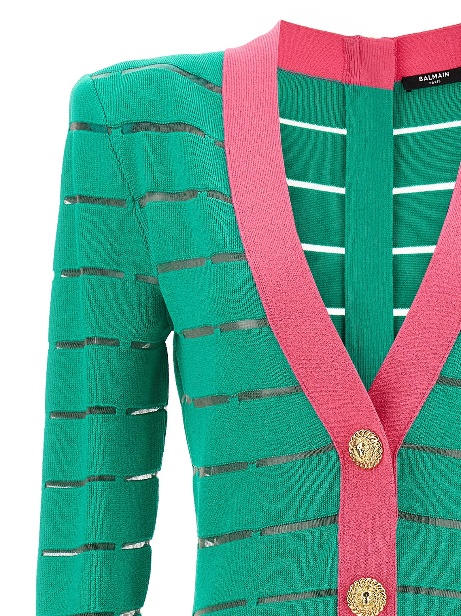 Two-tone knit dress Green Viscose Polyester Polyamide
