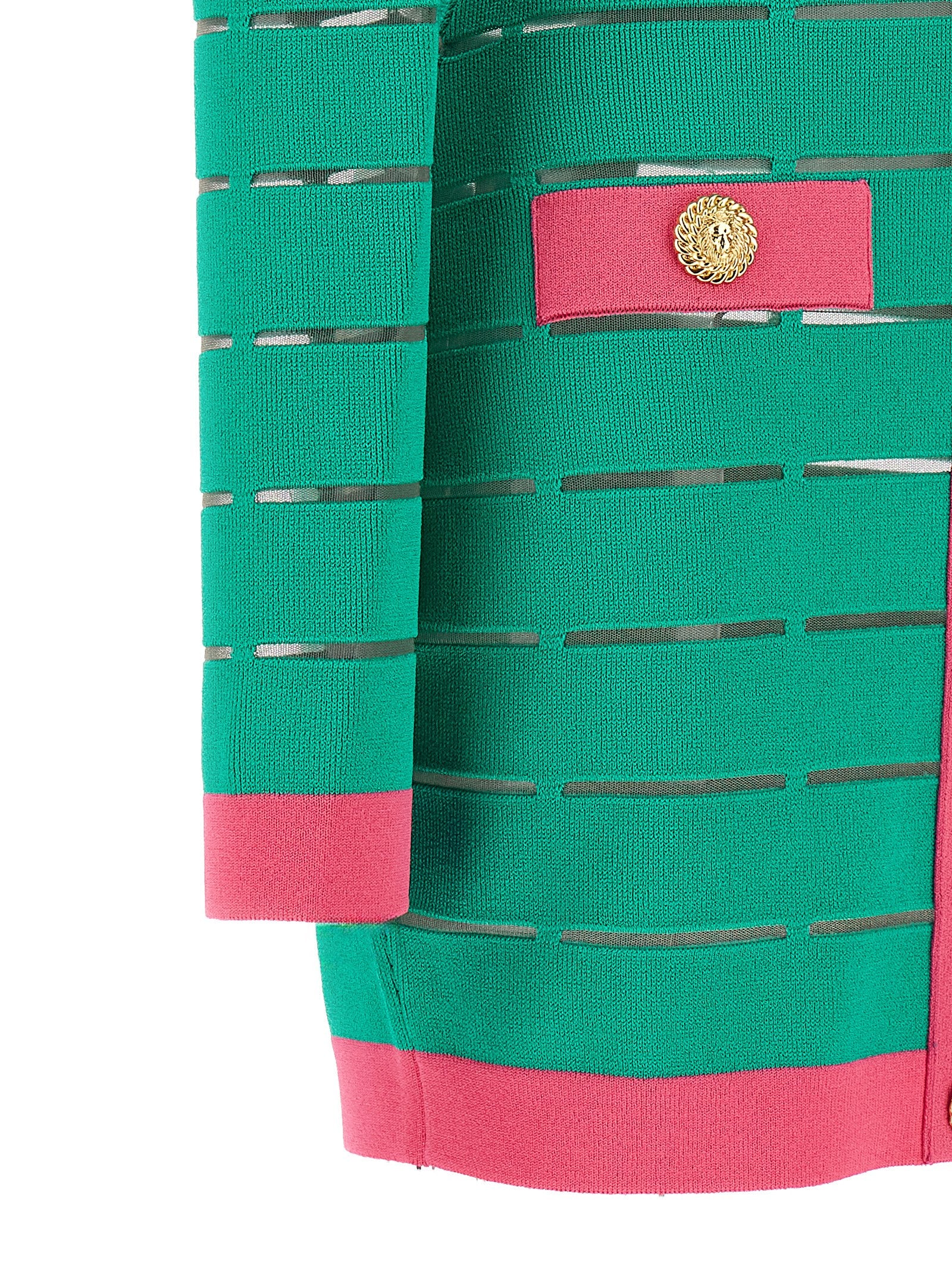 Two-tone knit dress Green Viscose Polyester Polyamide