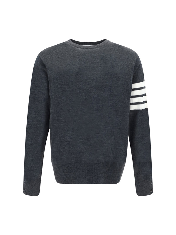 Thom Browne 100% Virgin Wool Ovis Aries sweater in gray