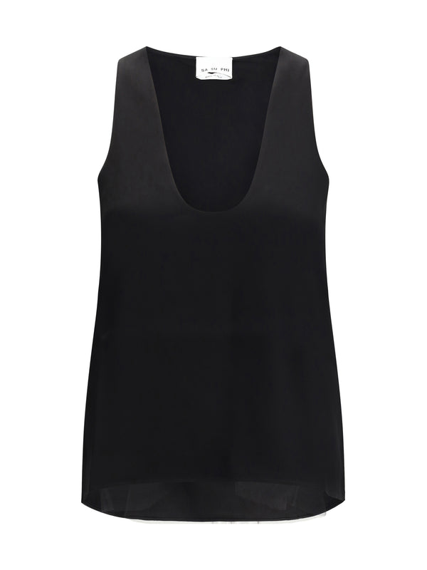 Sa Su Phi 60% silk tank top in black