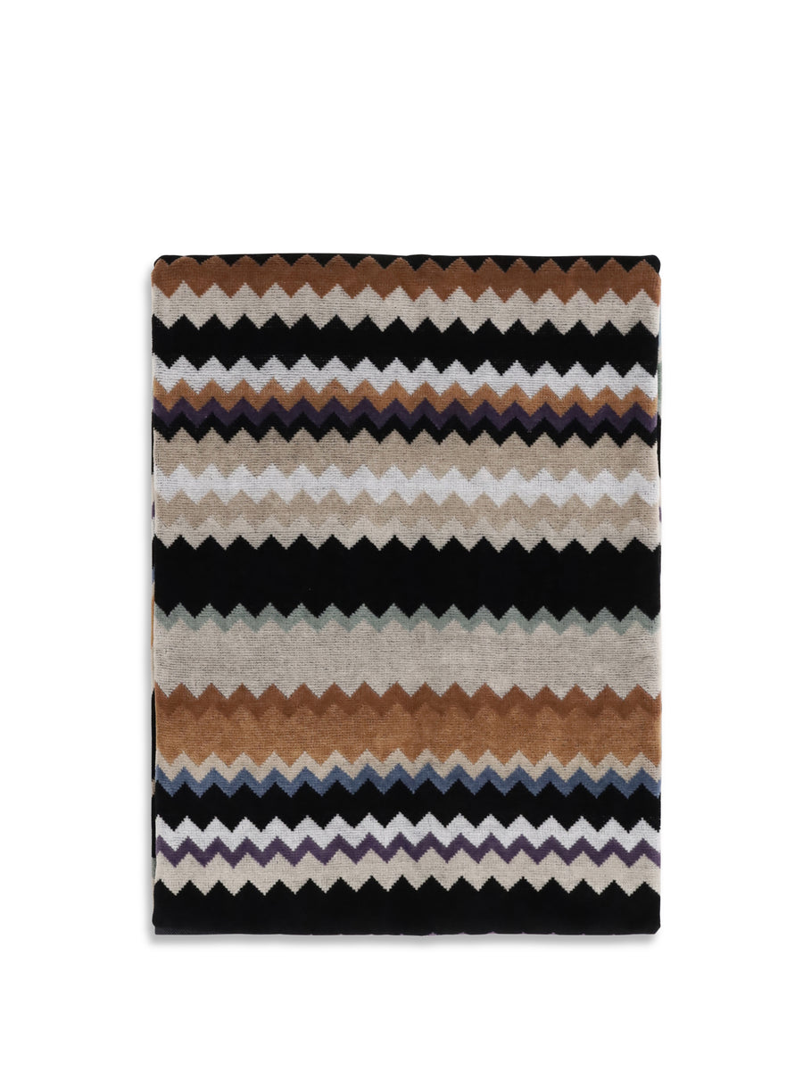 Zig Zag Pattern Towel Beige Multicolor Cotton Extras
