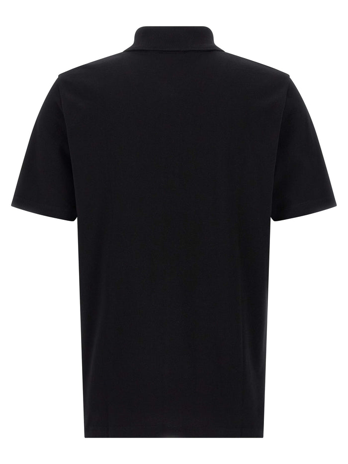 Logo embroidery polo shirt White/black Cotton