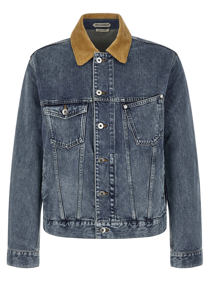 Denim jacket Blue Cotton Down Jacket, Parka, Casual