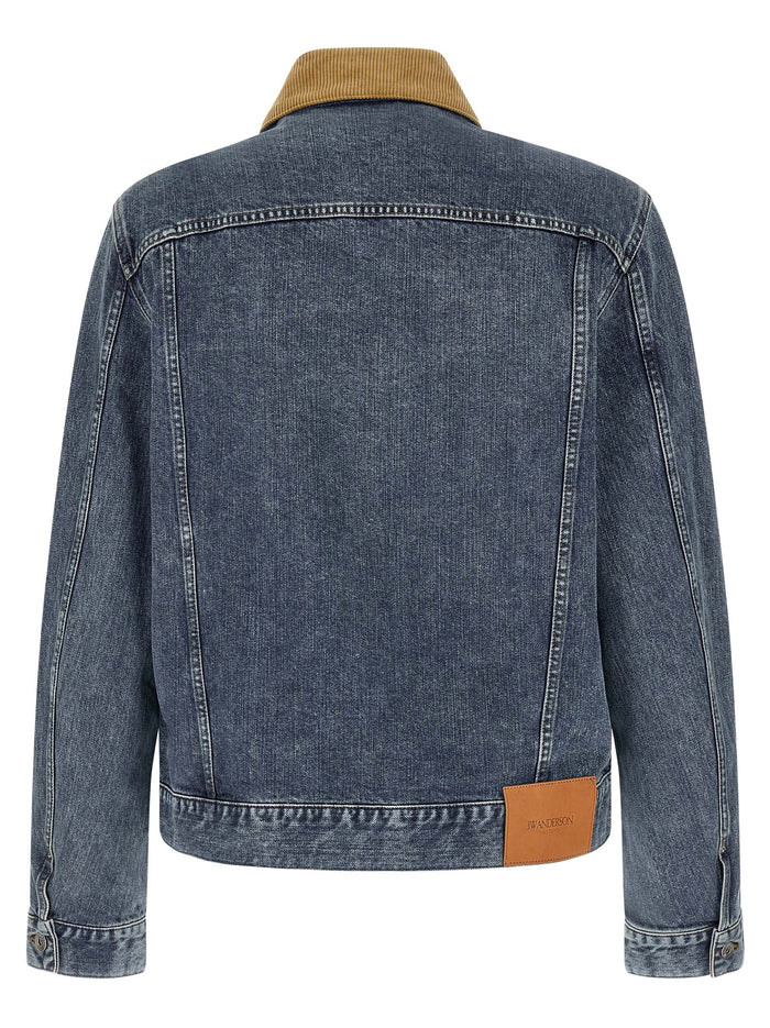 Denim jacket Blue Cotton Down Jacket, Parka, Casual