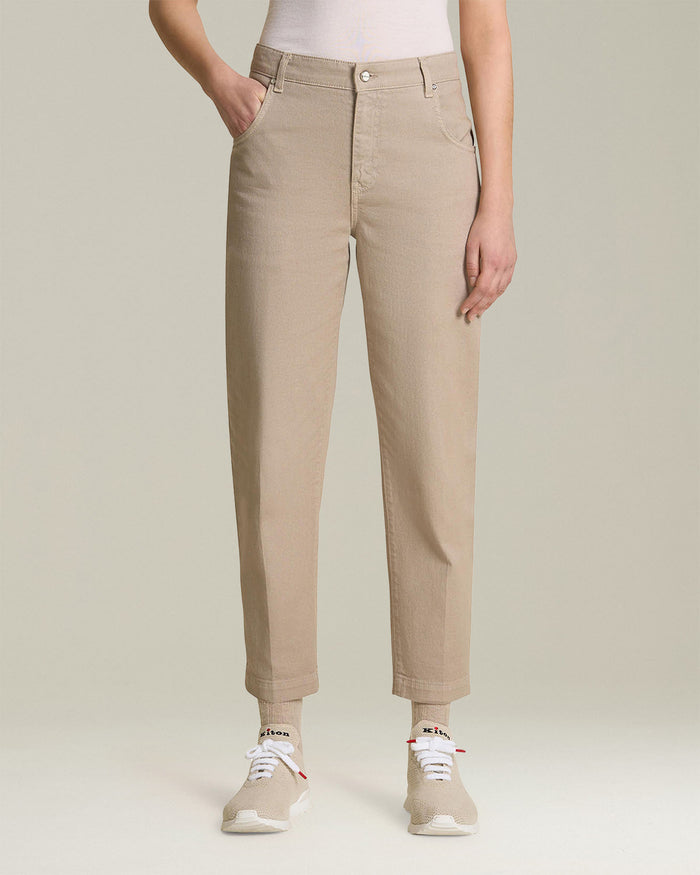 TROUSERS COTTON Beige Elastane Jean