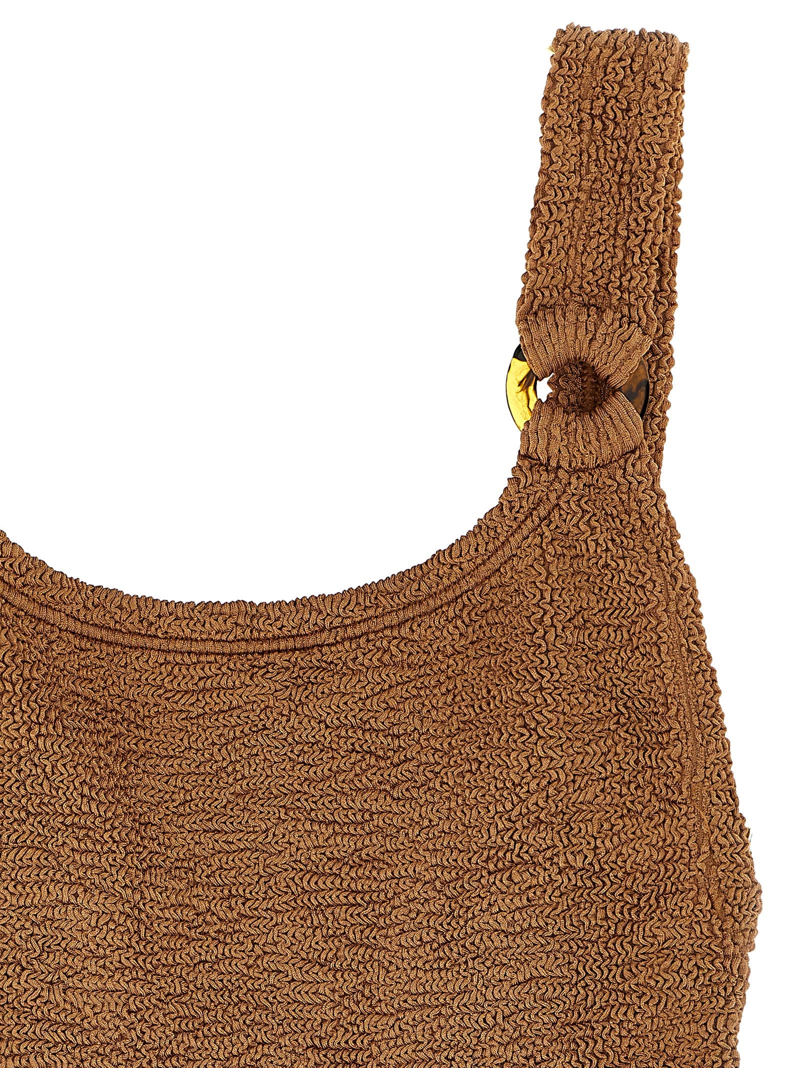 Domino one-piece swimsuit Beige Polyamide Elastane Beachwear