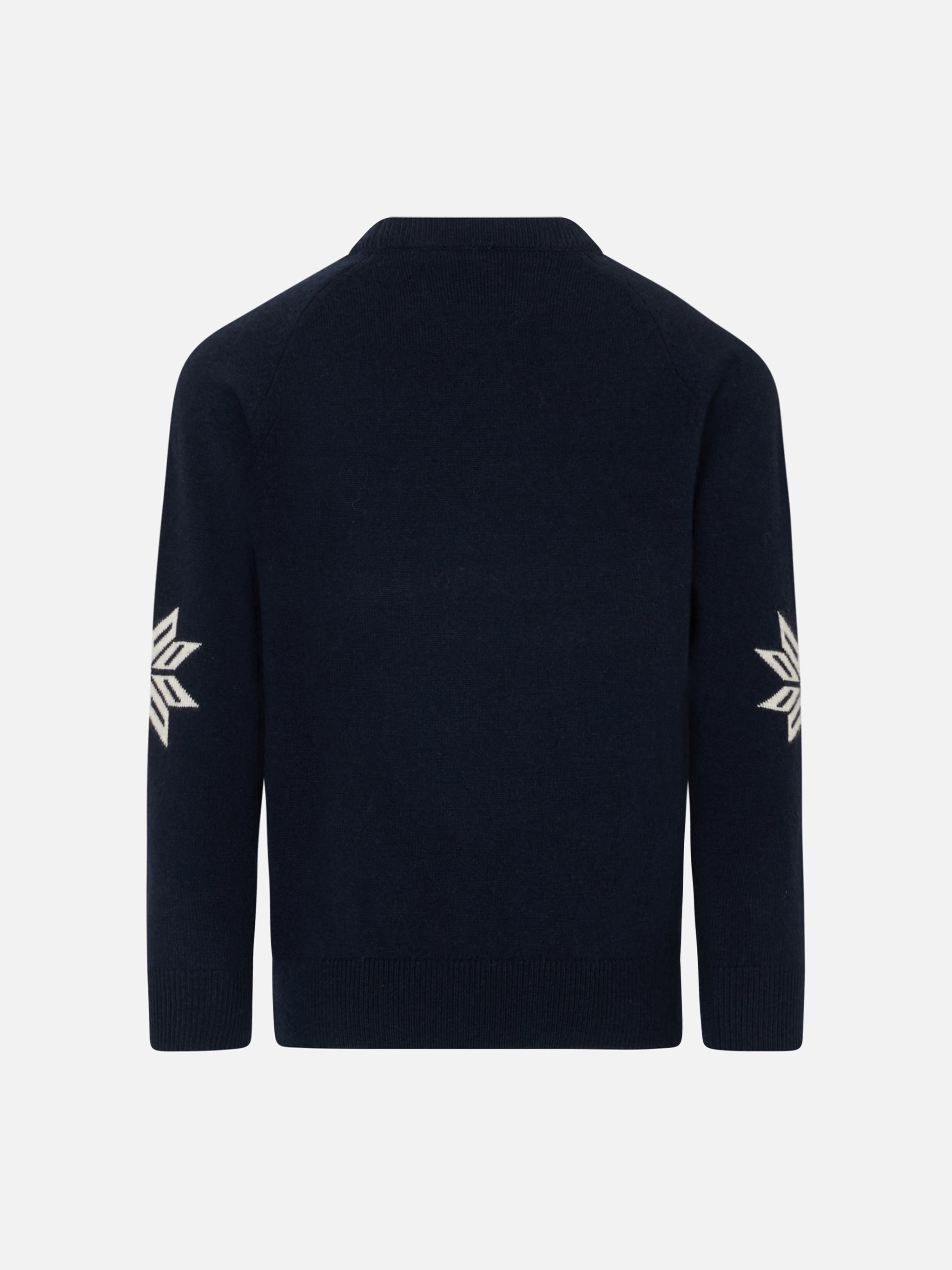 Boy Crewneck Sweater With St. Barth Ski Club Print Blue