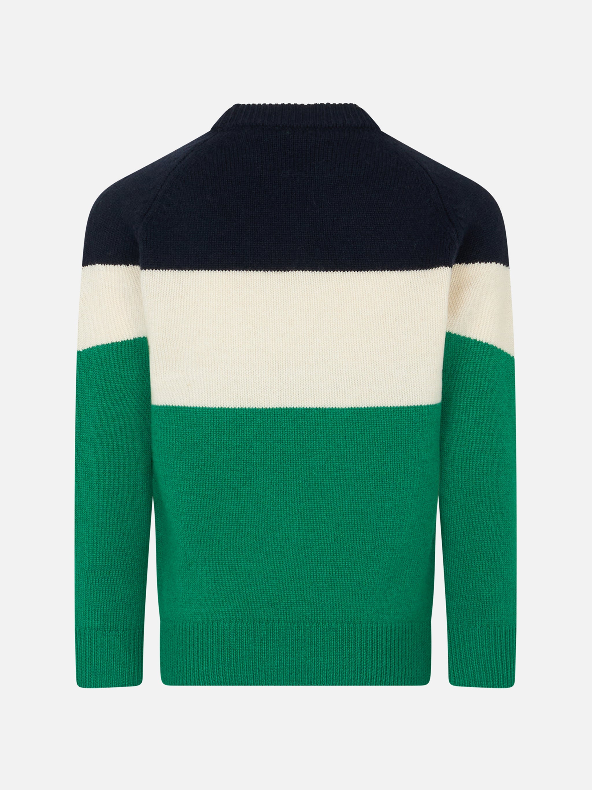 Boy Crewneck Sweater With Saint Barth Print Green
