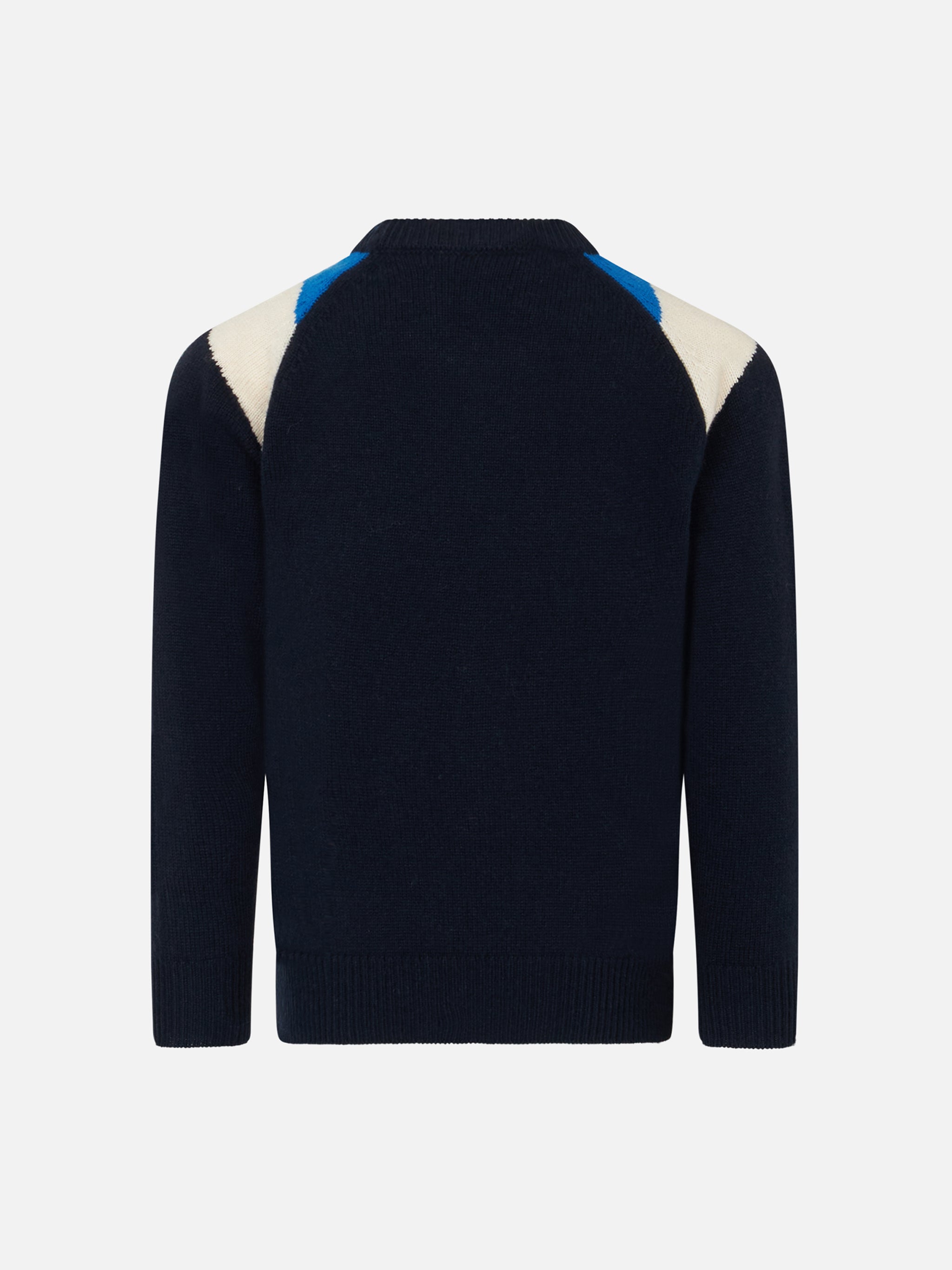 Boy Crewneck Sweater With Saint Barth Print Blue