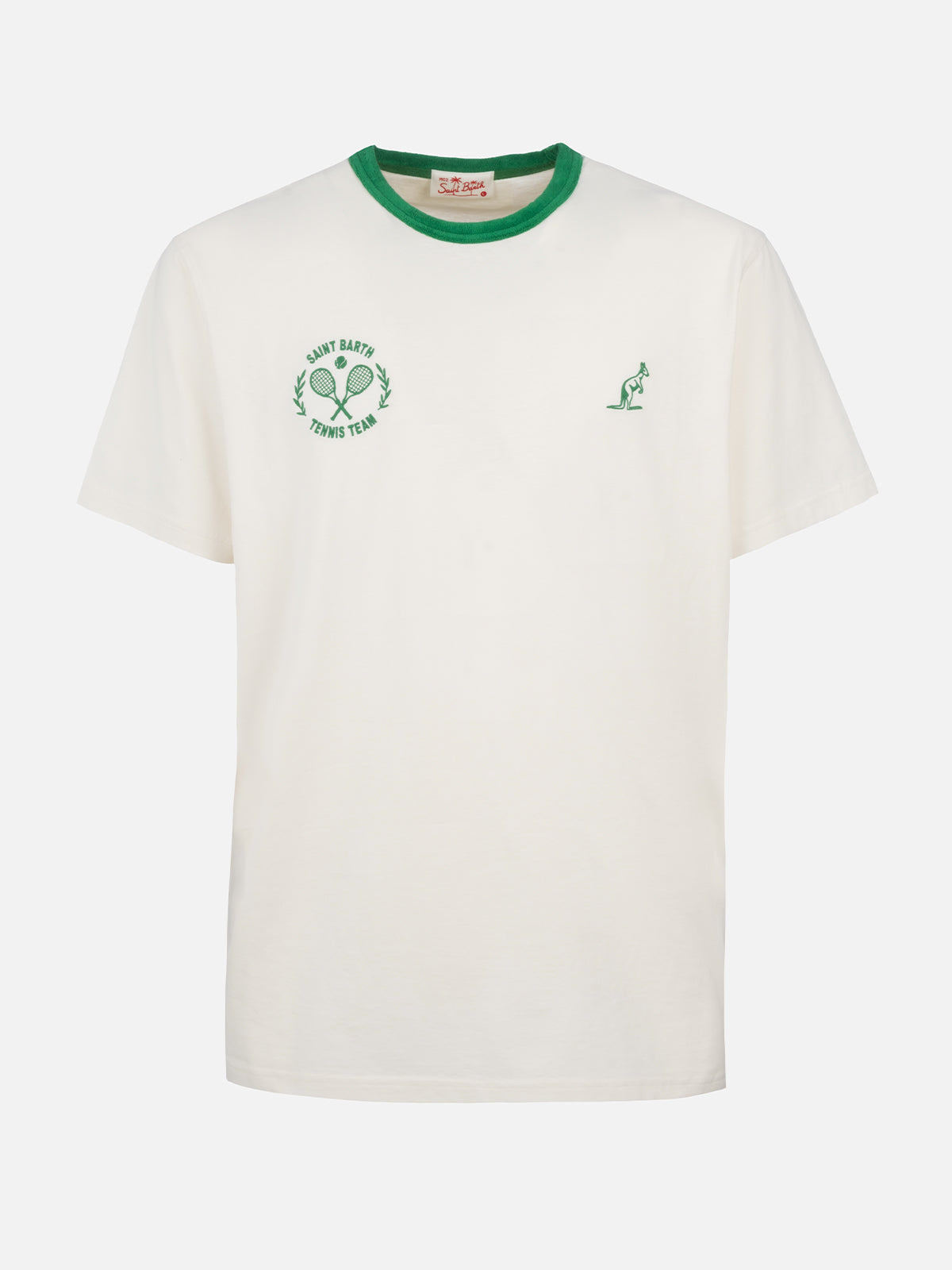 Man White Cotton T-Shirt Dover With Australian Embroidery | Brand Special Edition