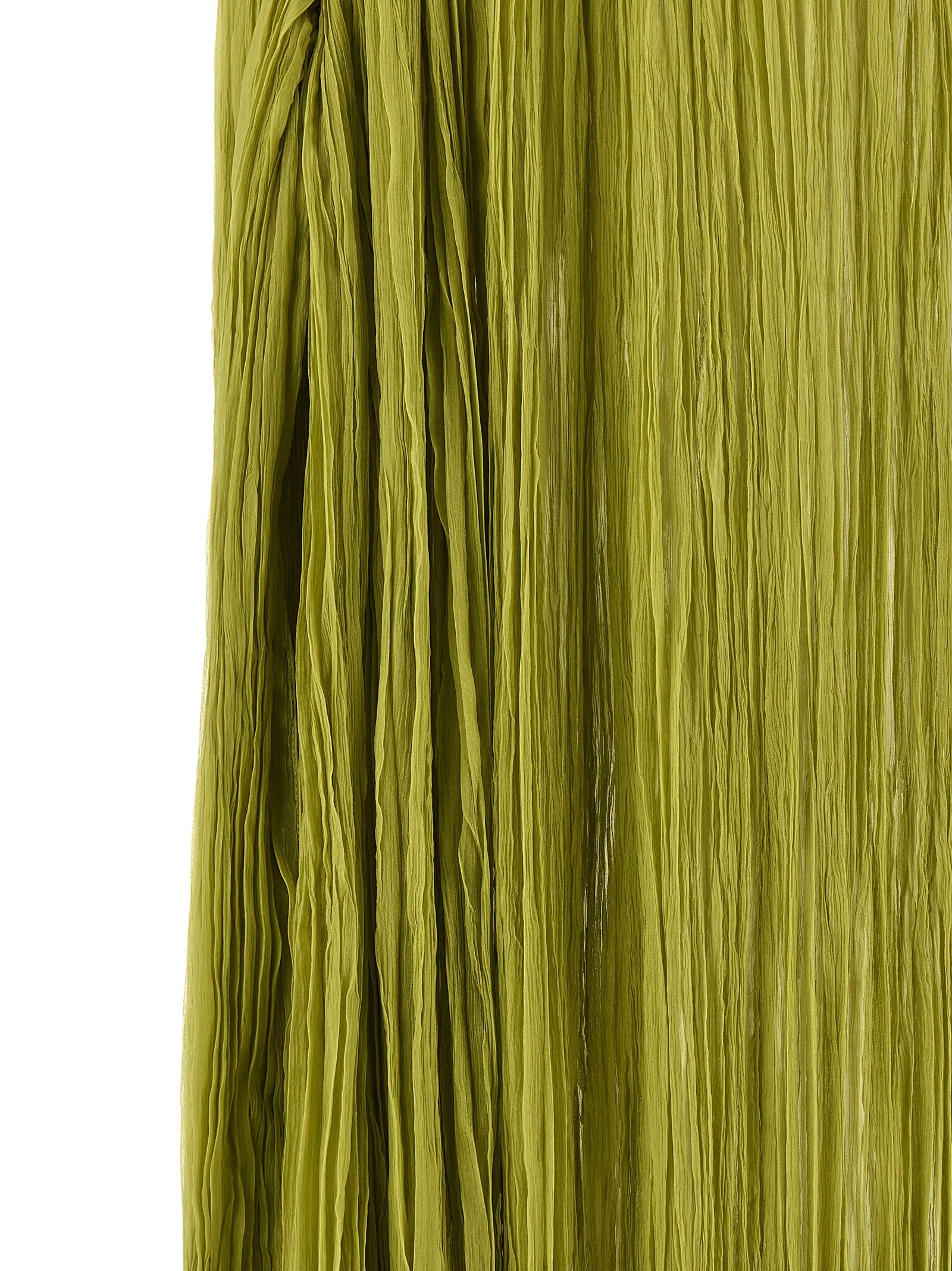 The Pleated Dress Cape Green Silk