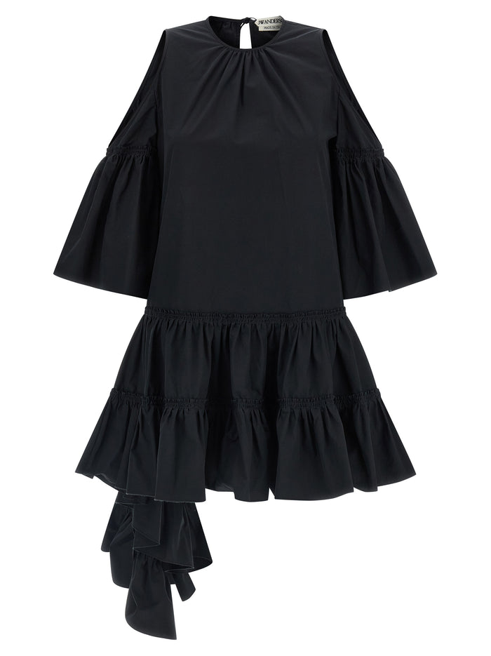 Ruffles dress Black Cotton