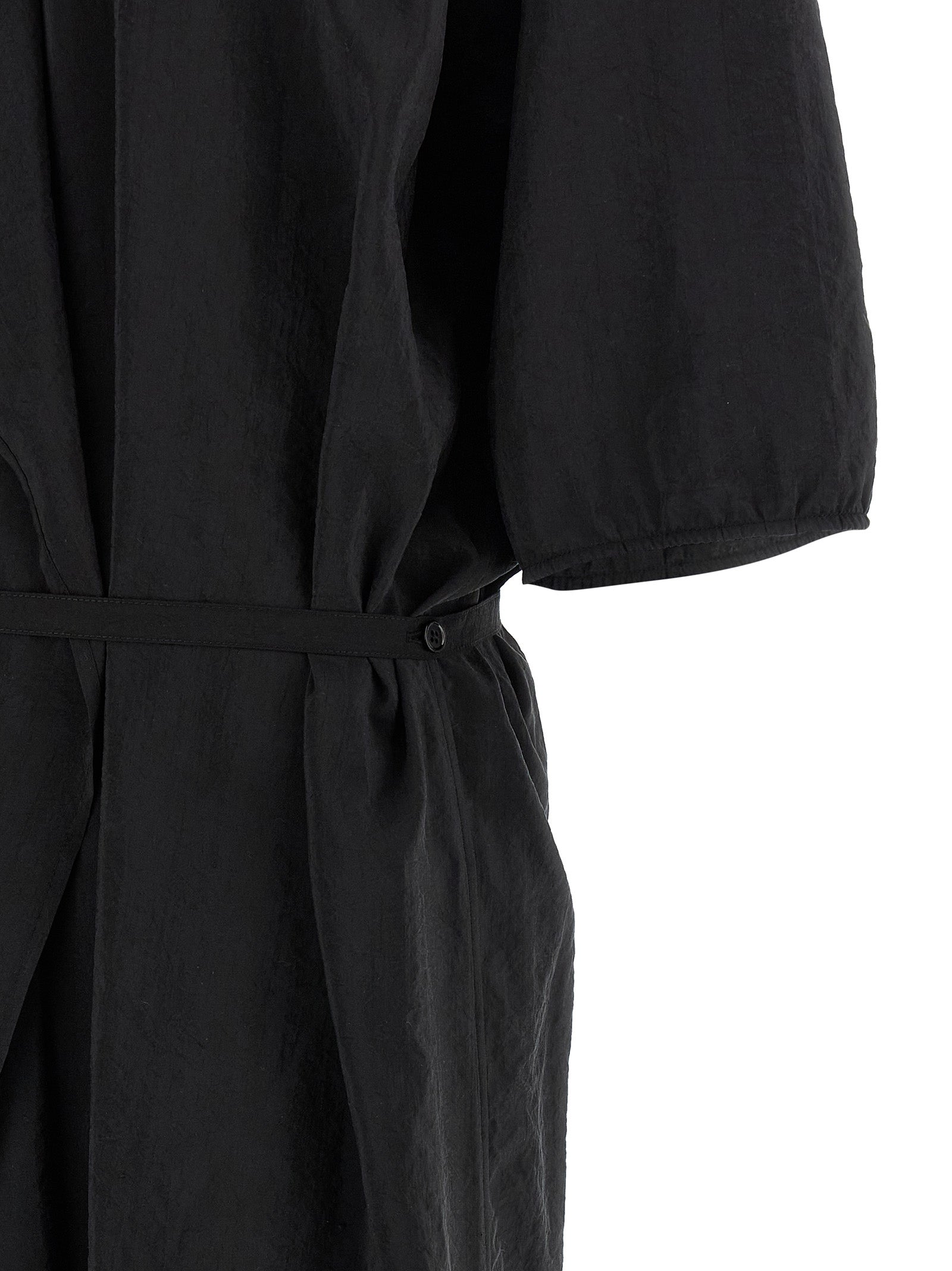 Asymmetrical Shirt dress Black Silk