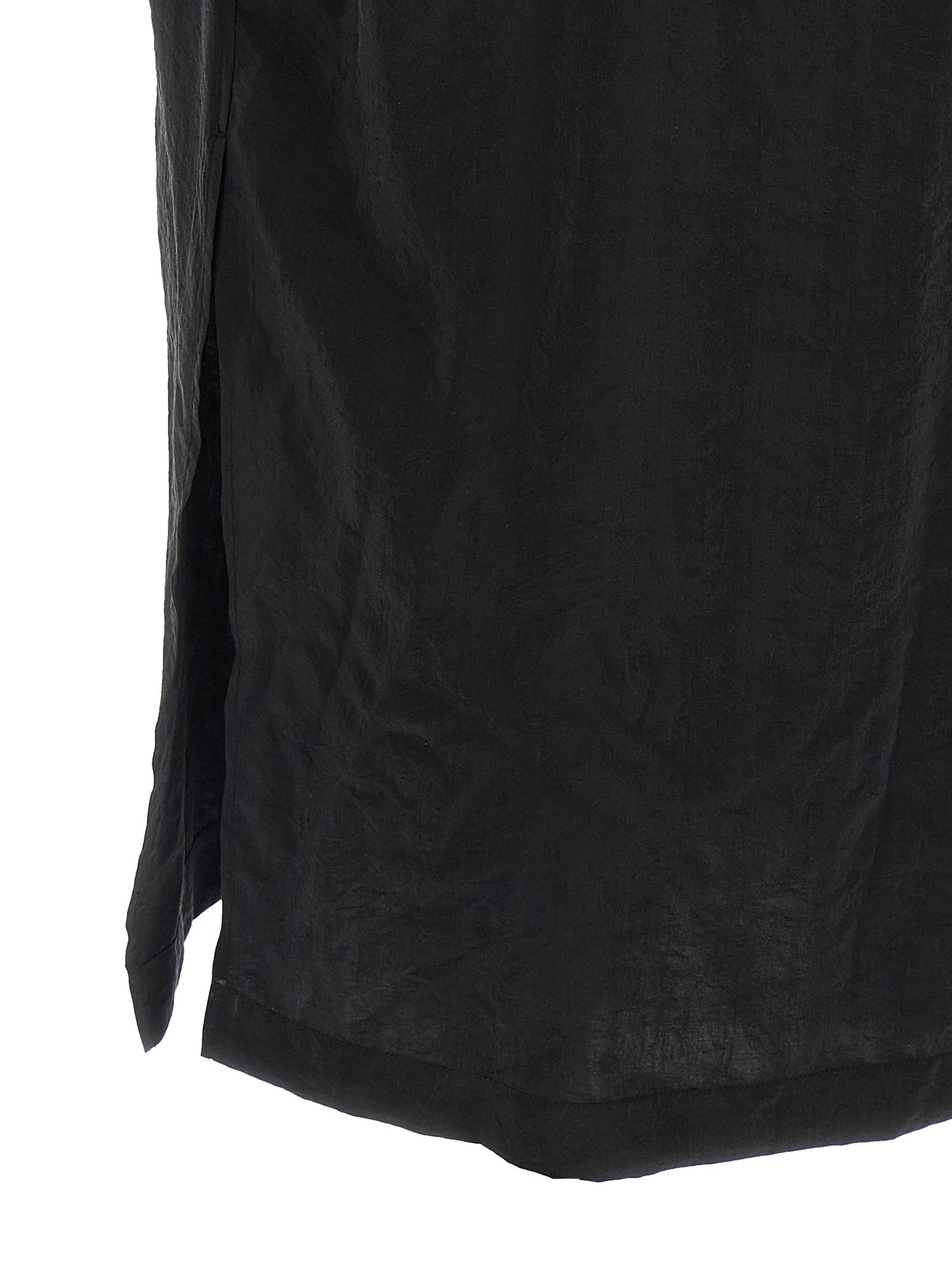 Asymmetrical Shirt dress Black Silk