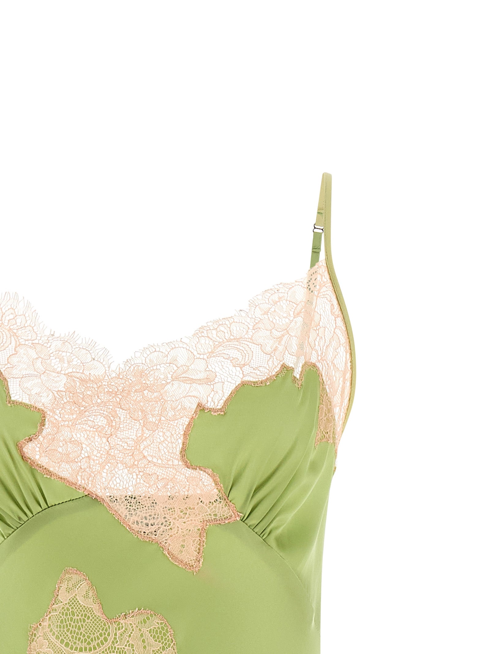 Signature Lace Dress Green Viscose Spandex
