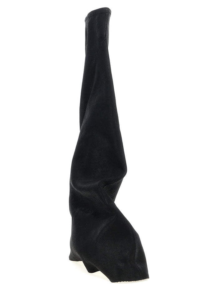 Fetish boots Black Cotton Polyester Ru Boots, Ankle