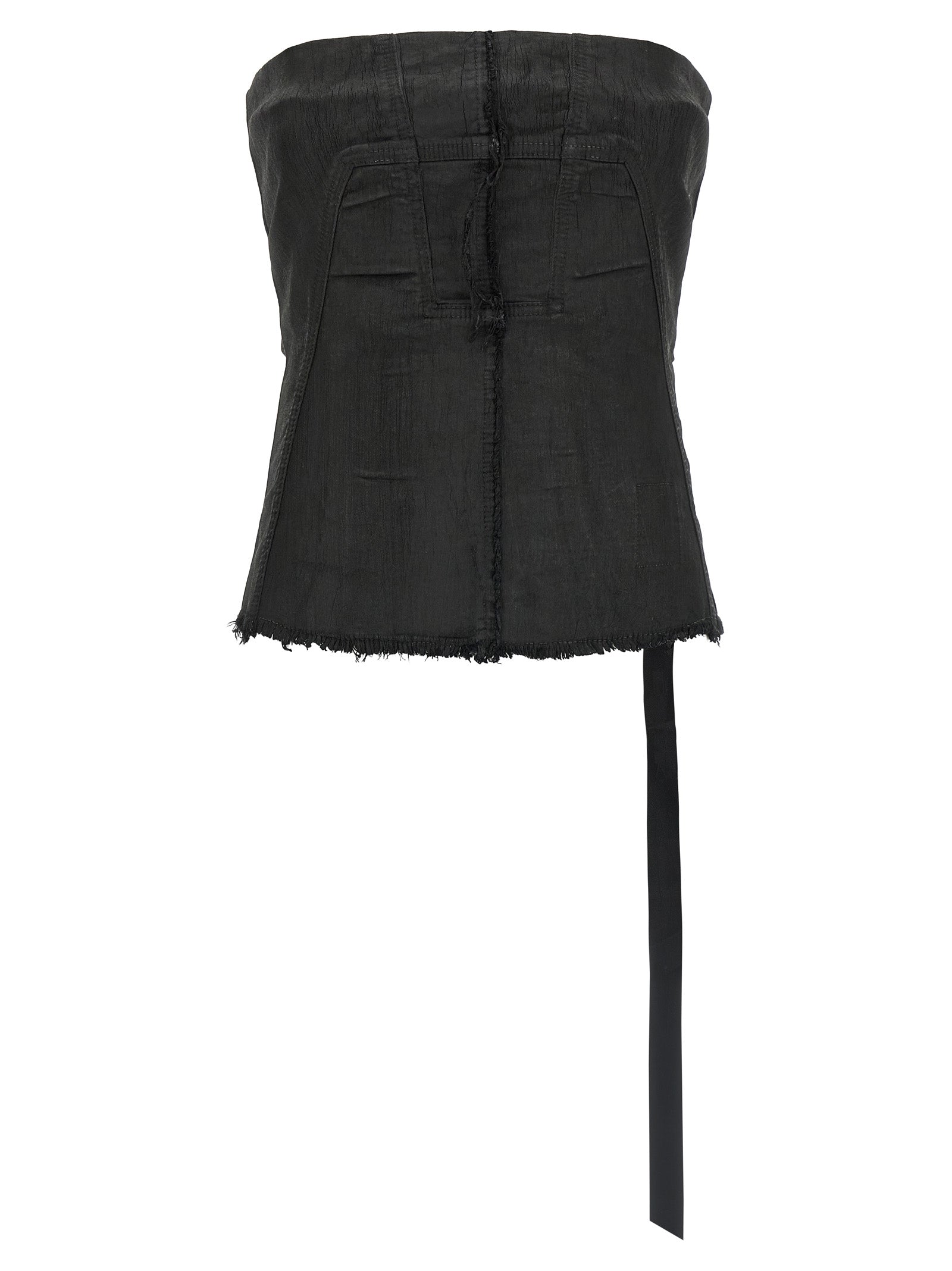 Bustier top Black Cotton Elastane Ru Tops