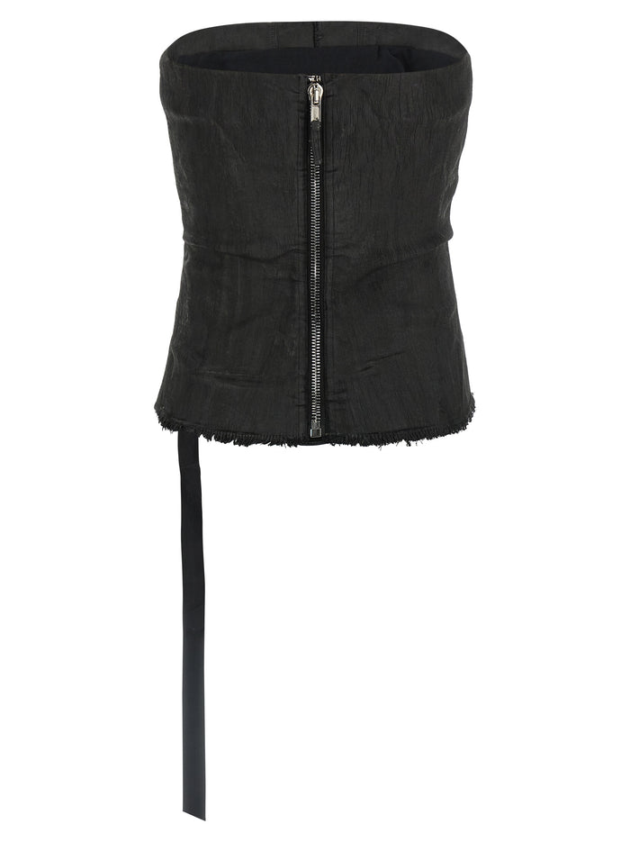 Bustier top Black Cotton Elastane Ru Tops