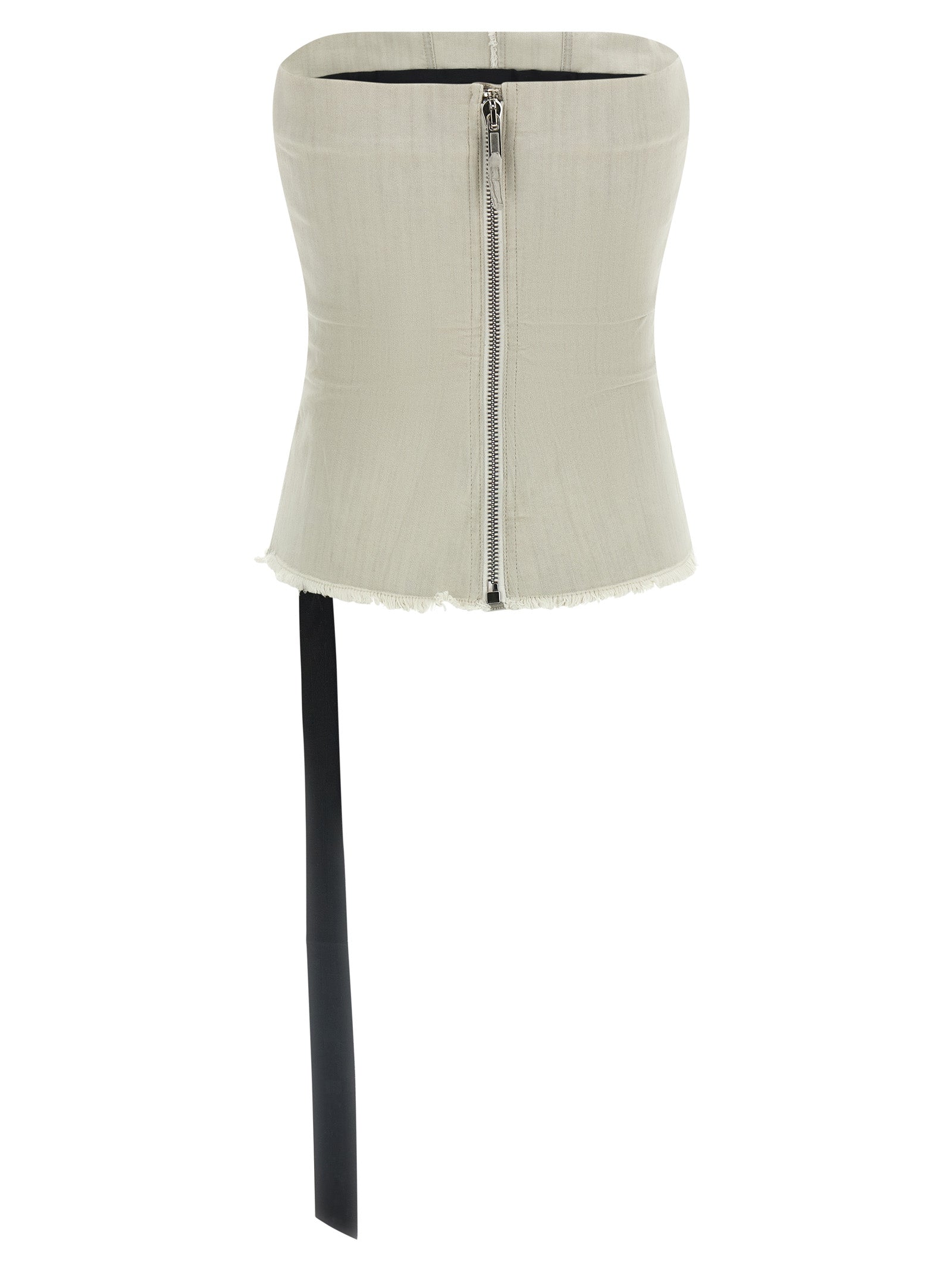 Bustier top Gray Cotton Elastane Ru Tops