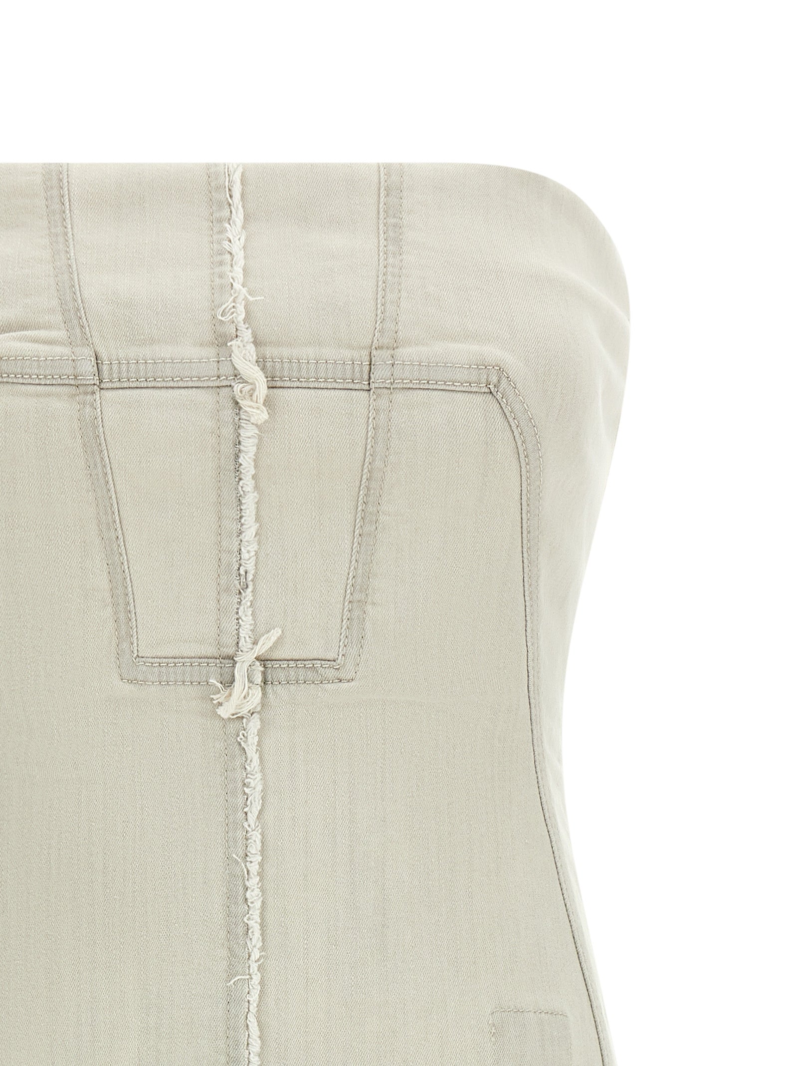 Bustier top Gray Cotton Elastane Ru Tops