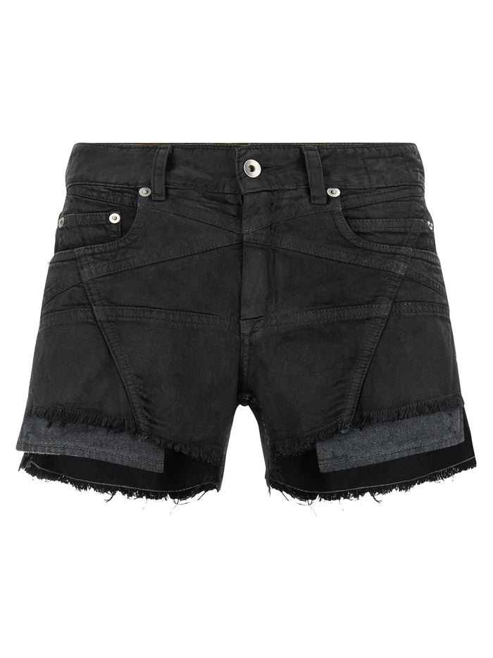Lana Cut Offs shorts Black Cotton Bermuda