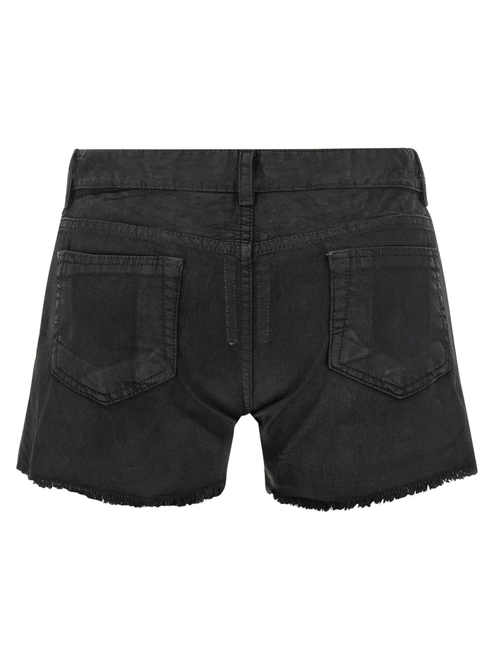 Lana Cut Offs shorts Black Cotton Bermuda
