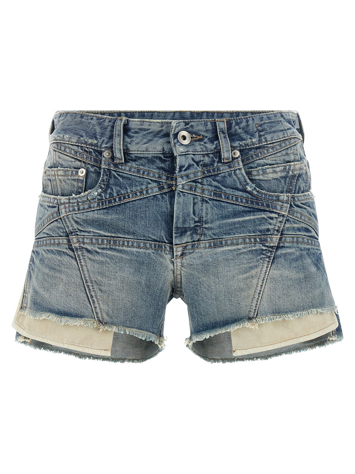 Lana Cut Offs shorts Blue Cotton Bermuda