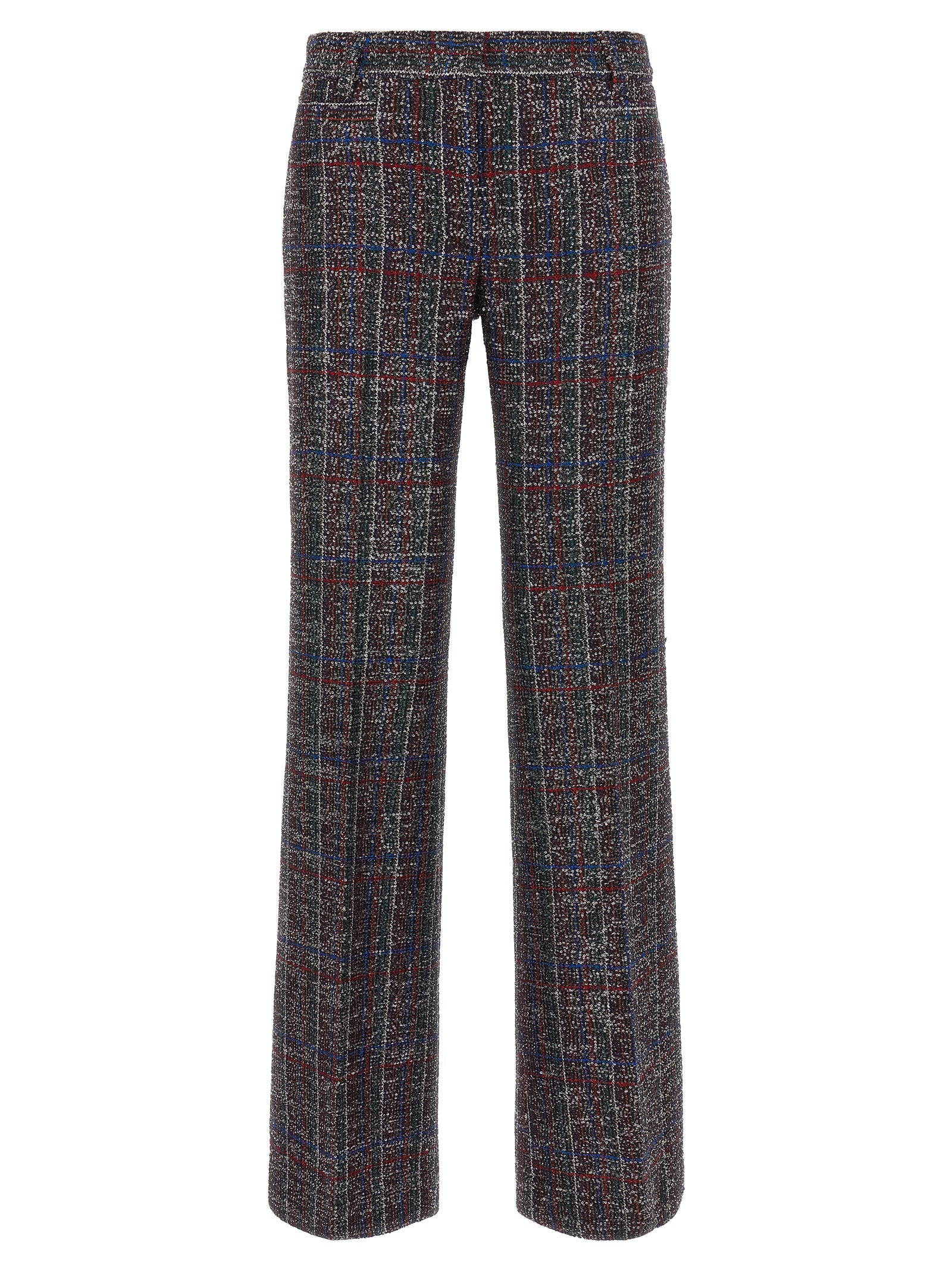 Sequin tartan pants Multicolor