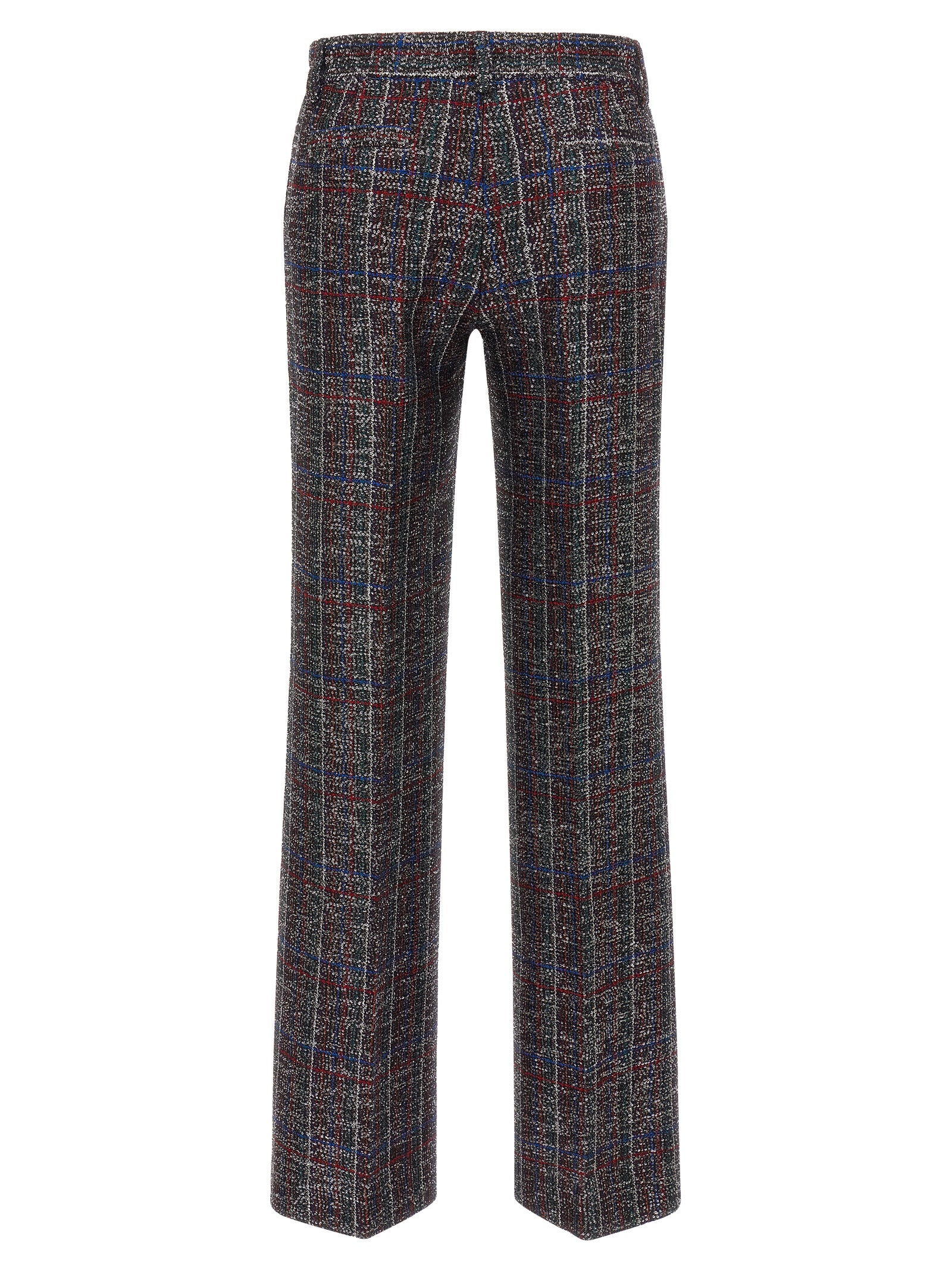 Sequin tartan pants Multicolor