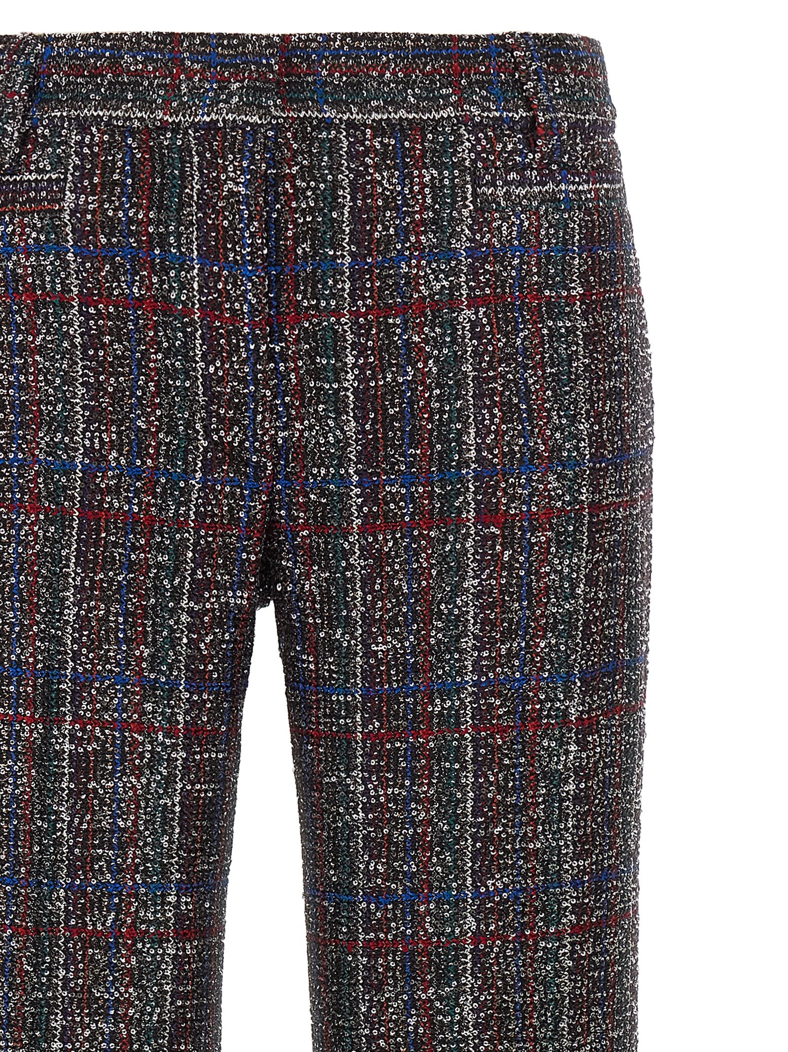 Sequin tartan pants Multicolor