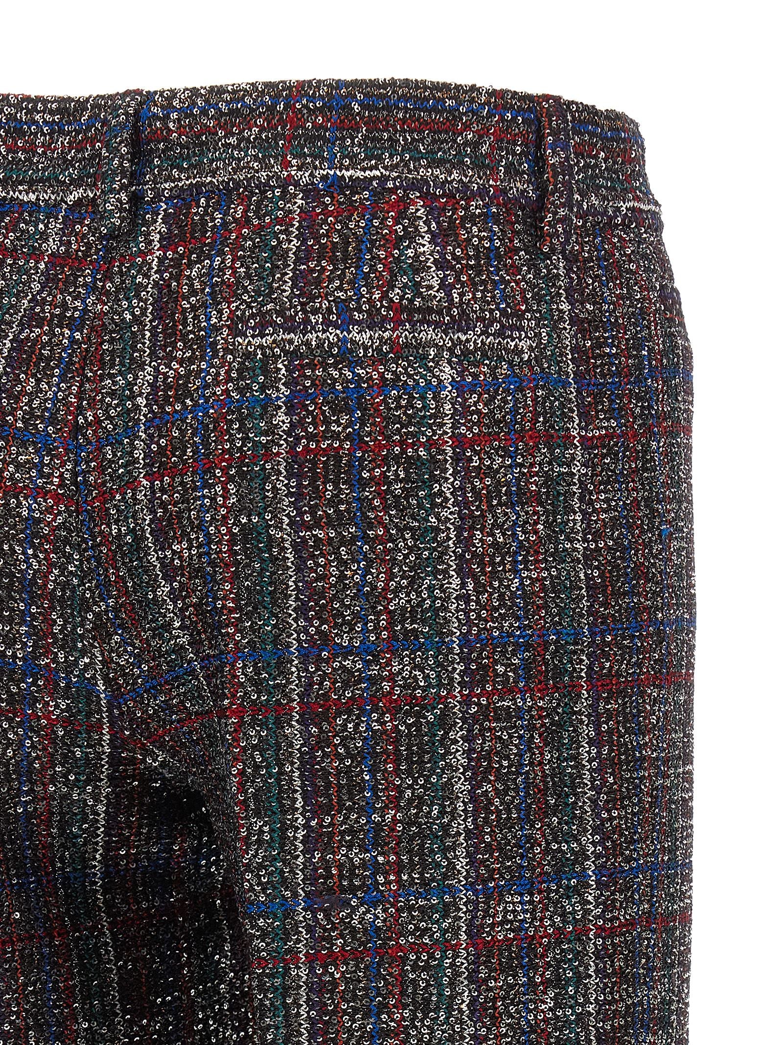 Sequin tartan pants Multicolor