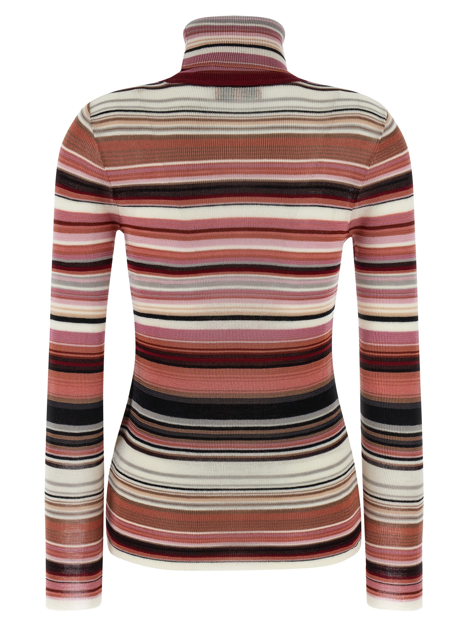 Striped turtleneck sweater Pink Viscose Sweater, Cardigans