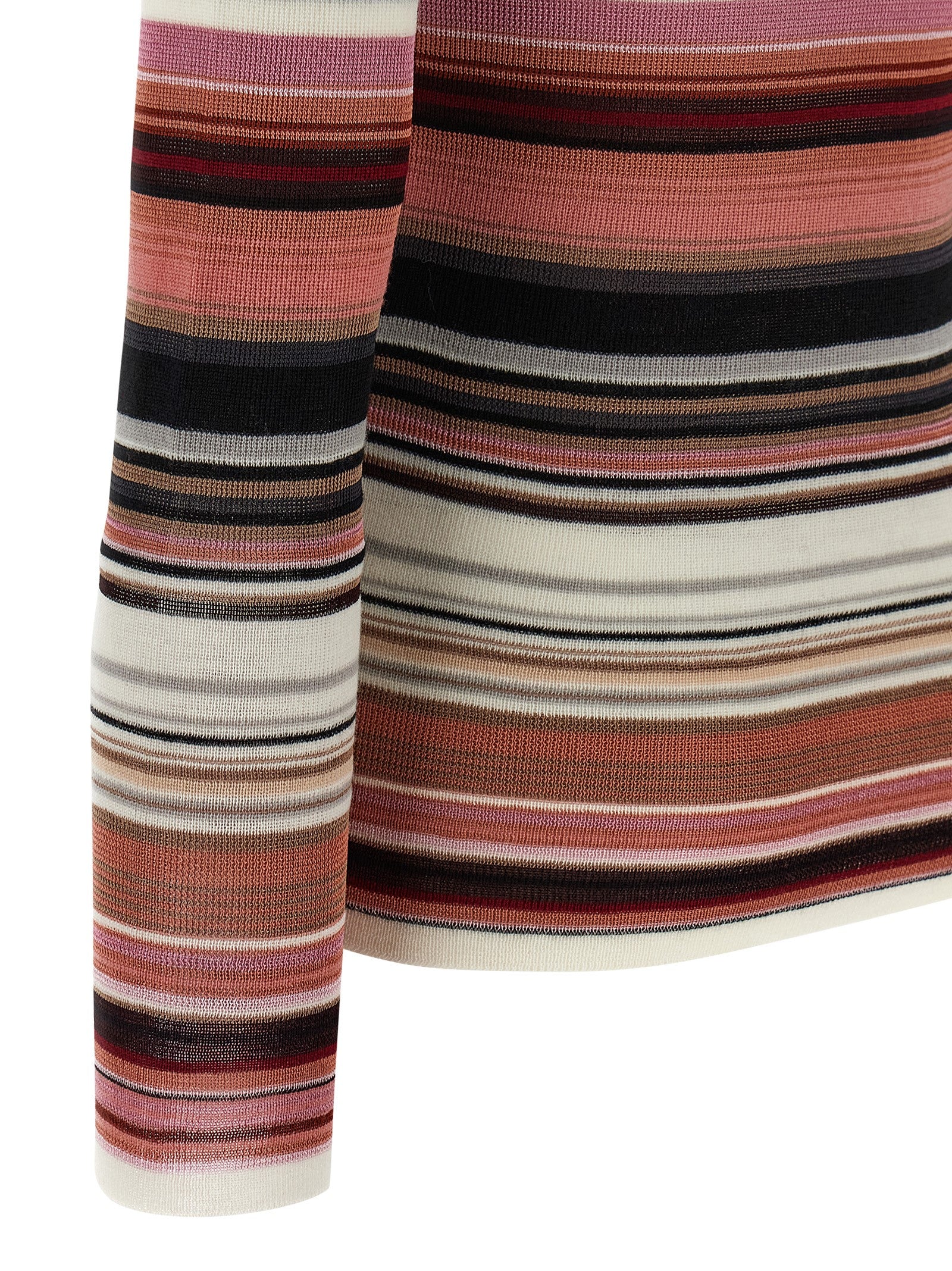 Striped turtleneck sweater Pink Viscose Sweater, Cardigans