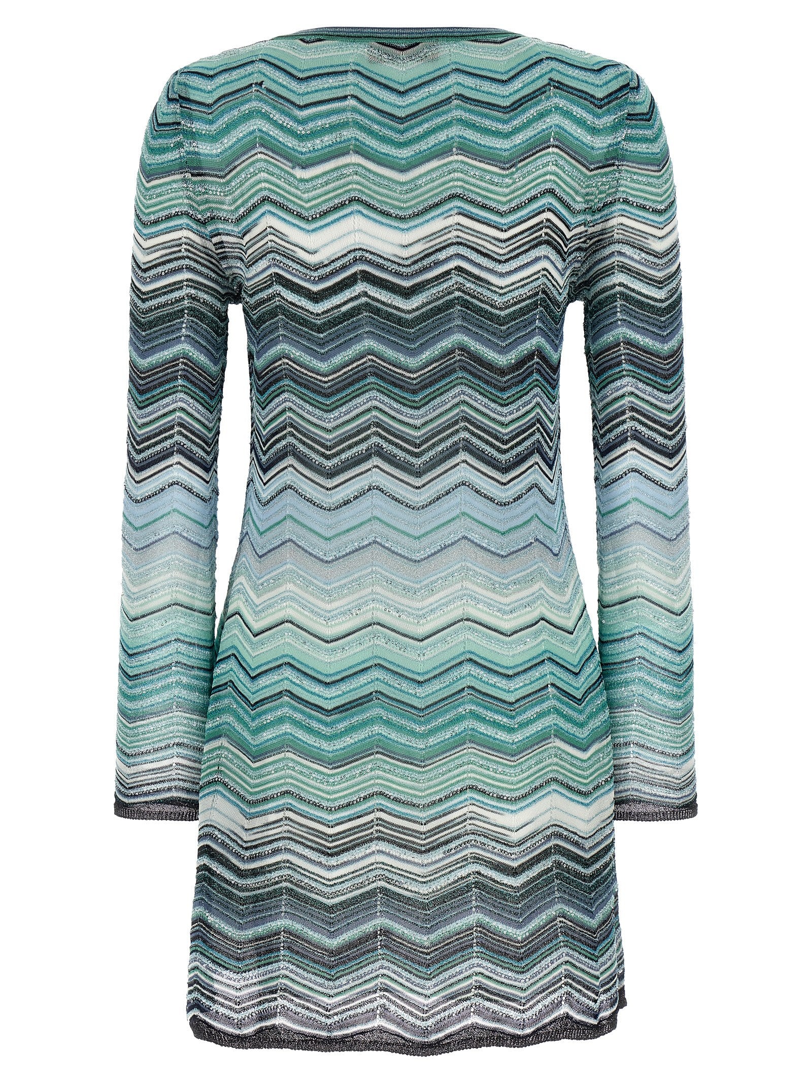 Chevron Lamé Dress Green