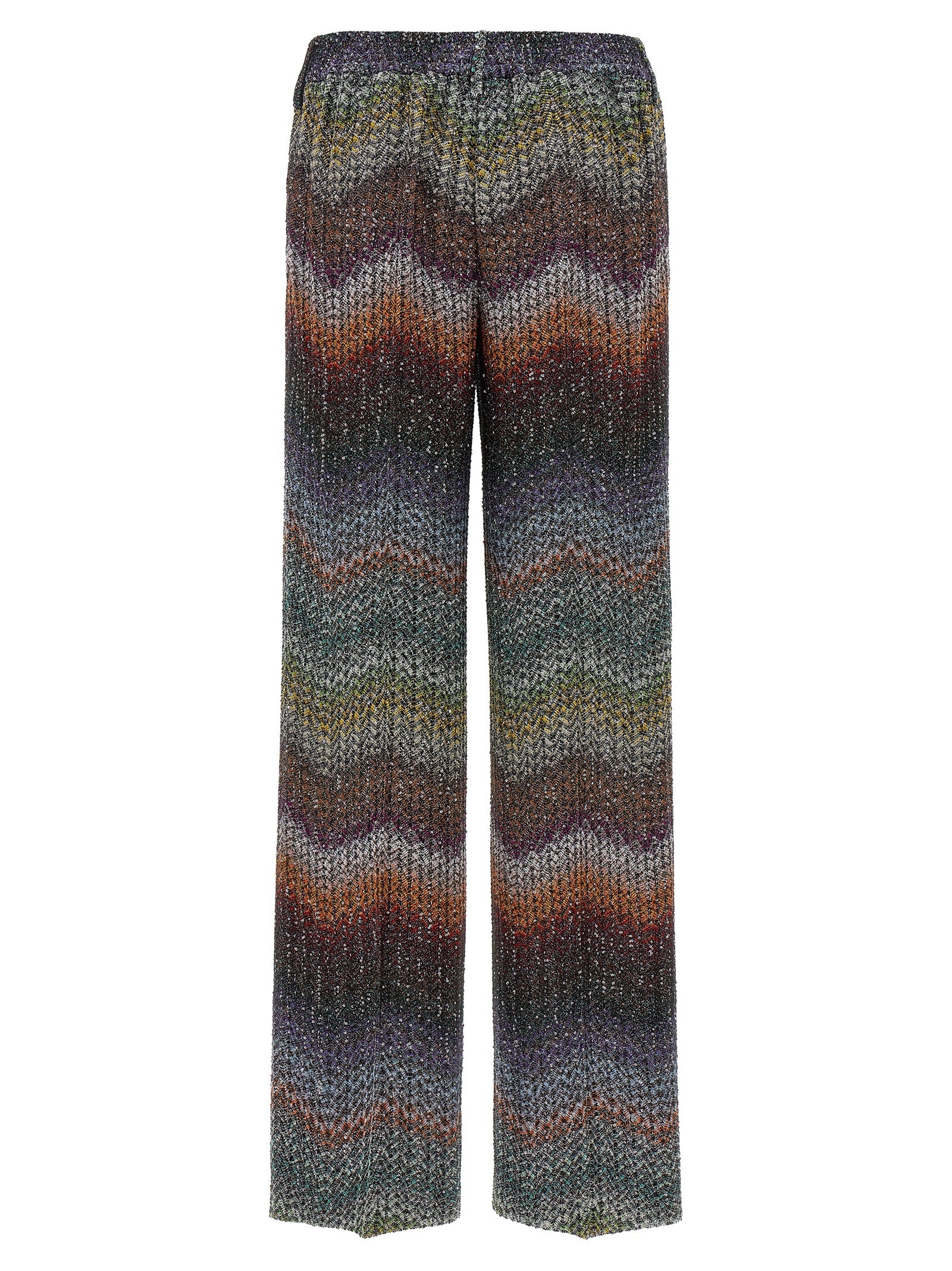 Zigzag lamé viscose pants Multicolor Metal Polyamide
