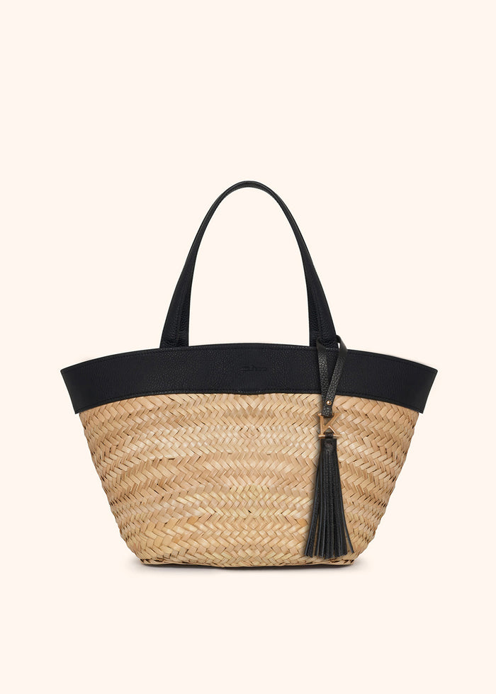 ARA - BAG STRAW Natural/black Calfskin Bags/wallets