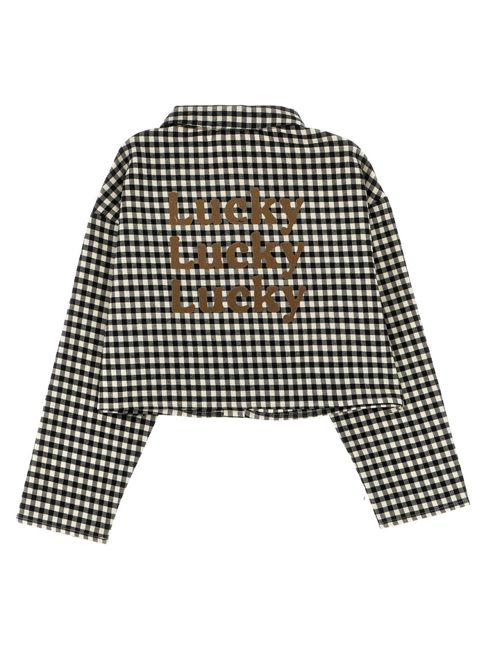 Flannel crop shirt White/black Cotton Shirt, Blouse