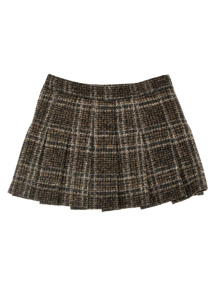 Check pleated skirt Multicolor Polyester Virgin Wool Acrylic