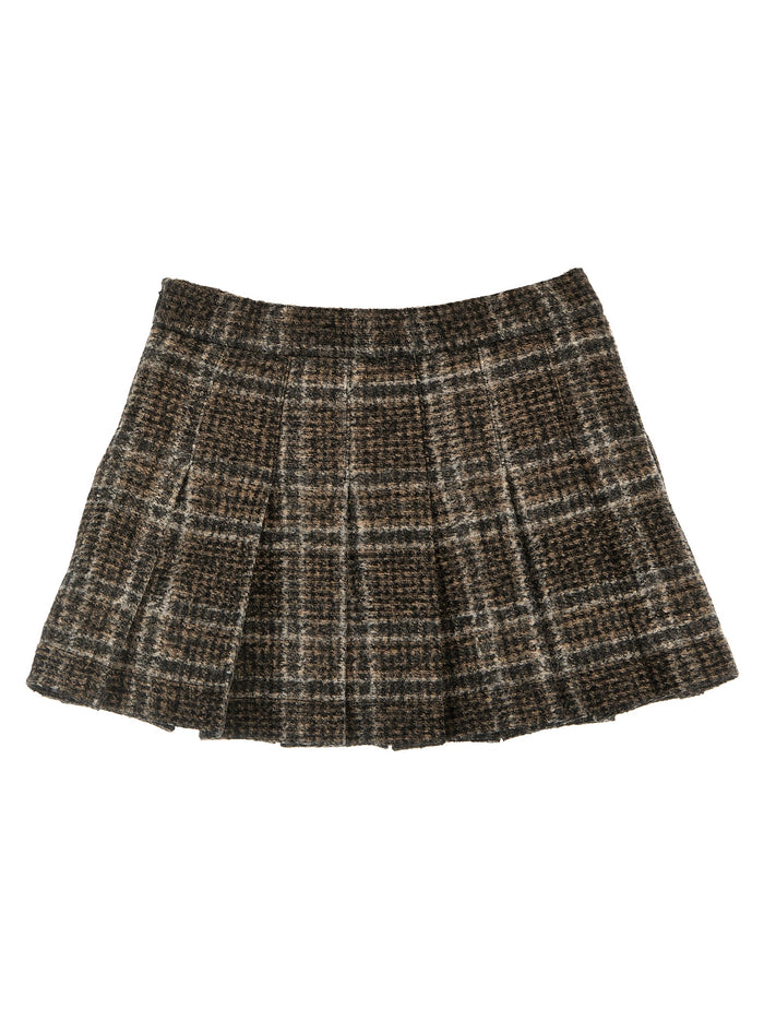 Check pleated skirt Multicolor Polyester Virgin Wool Acrylic