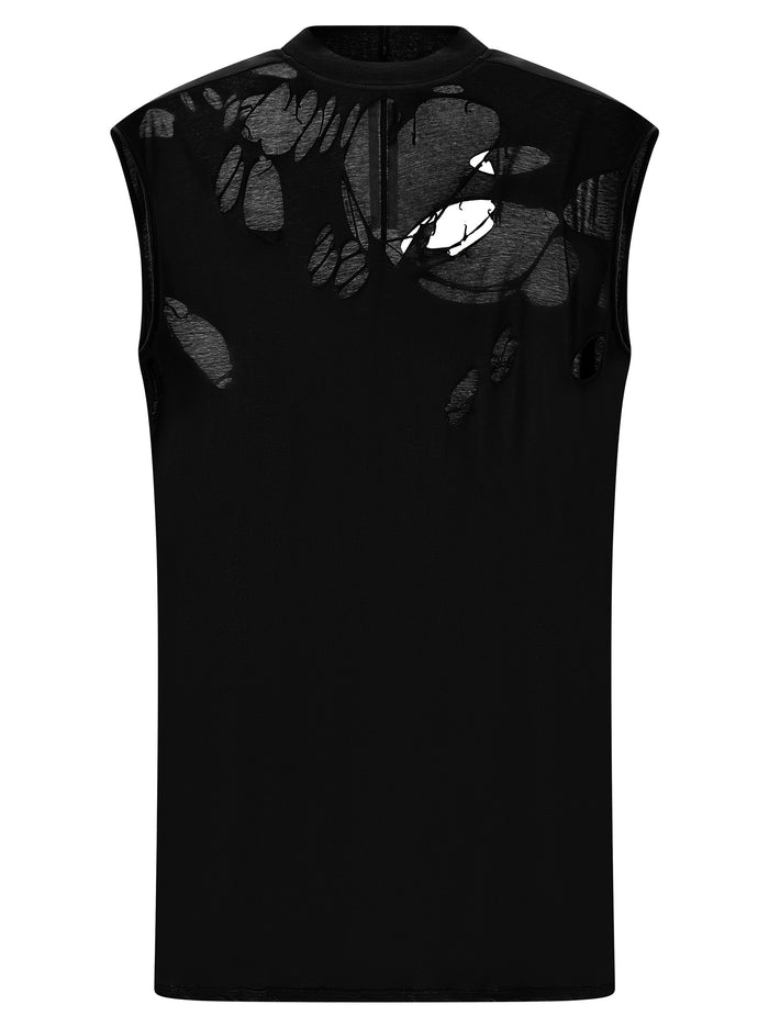 Tarp T top Black Cotton Tops