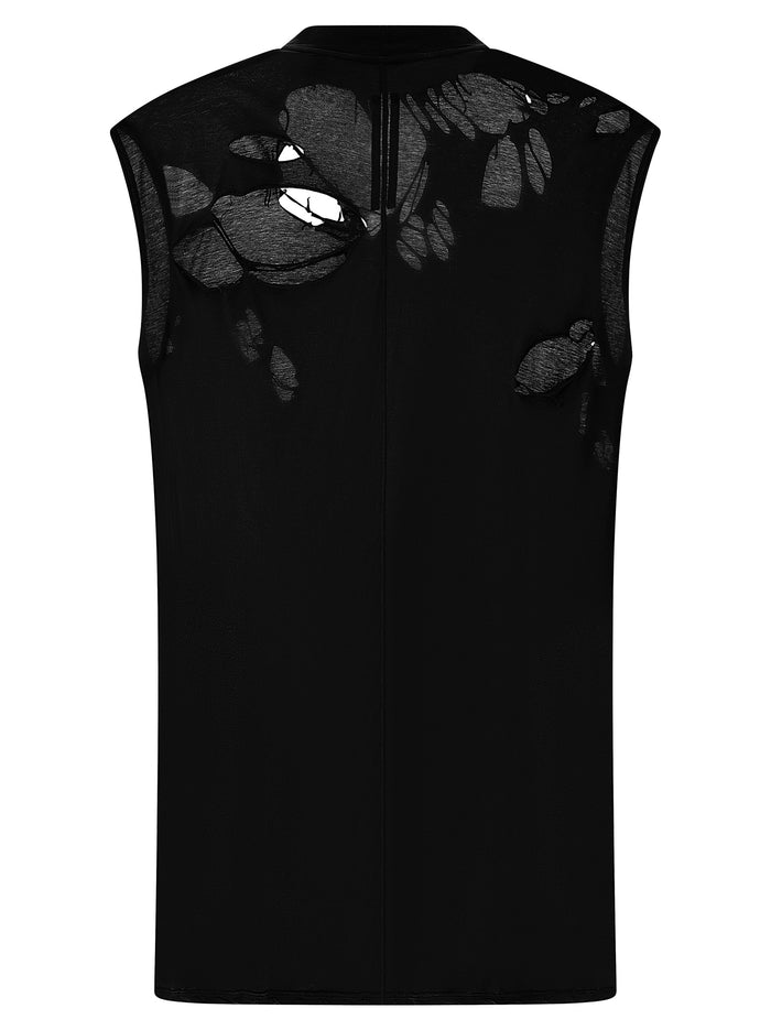 Tarp T top Black Cotton Tops
