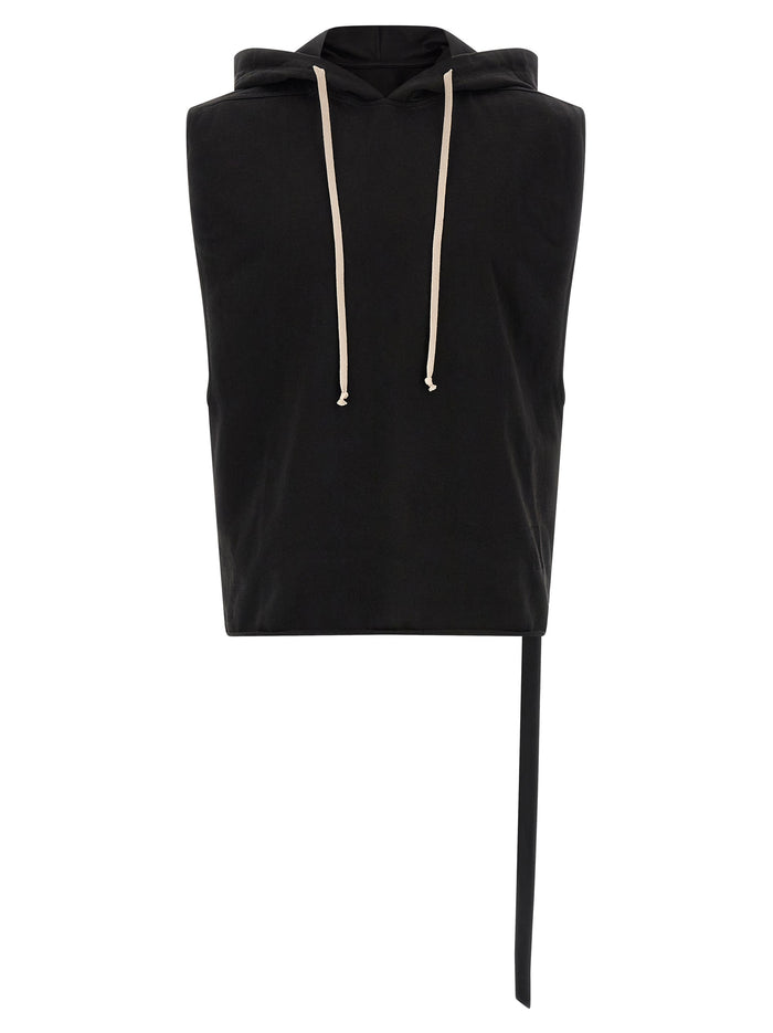 Hooded Tunic top Black Cotton Tops