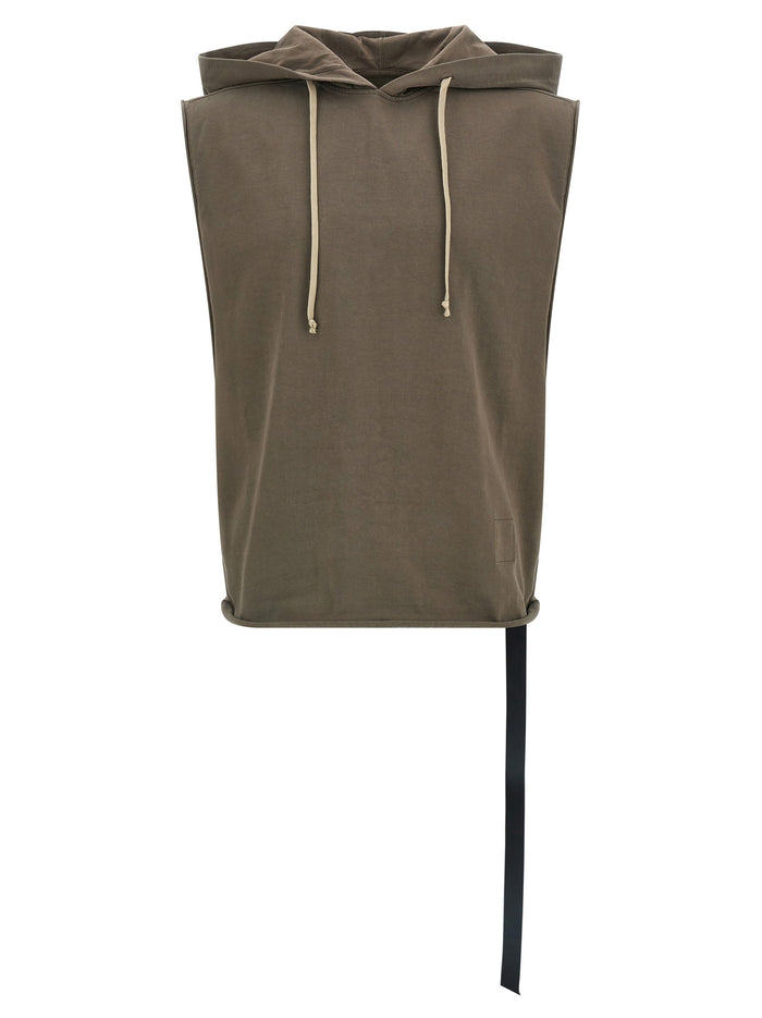 Hooded Tunic top Brown Cotton Tops