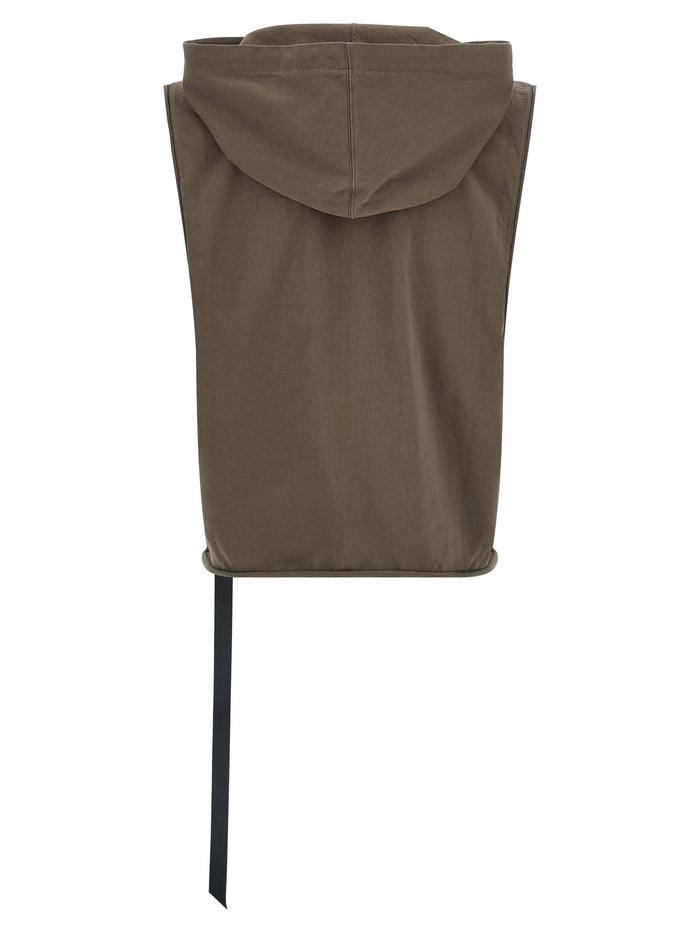 Hooded Tunic top Brown Cotton Tops