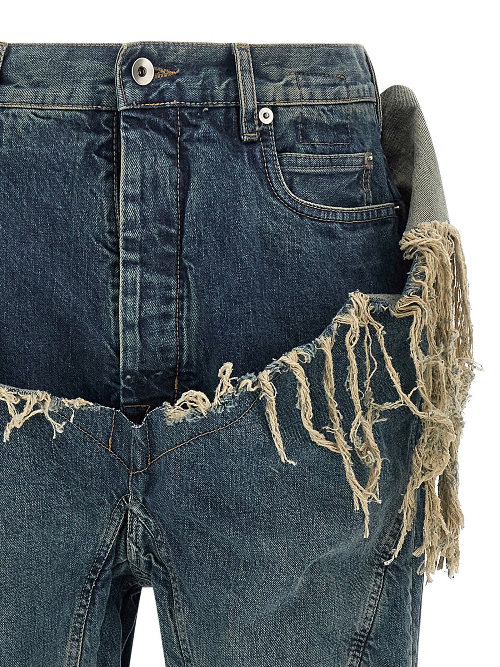 Slivered Bootcut Jeans Blue Cotton