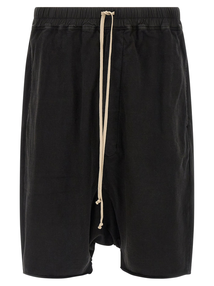Drawstring Pods bermuda shorts Black Cotton Bermuda